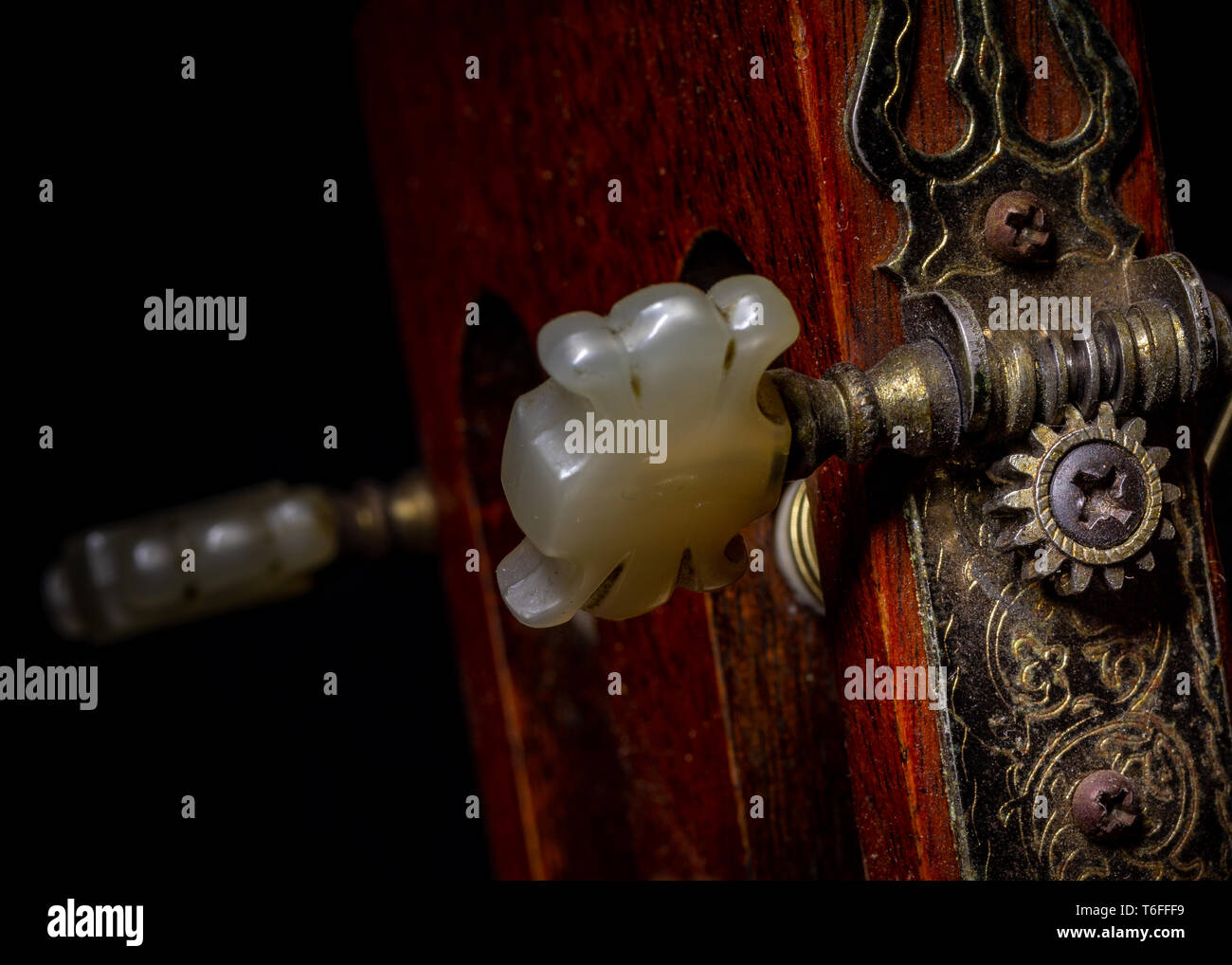 Classical Guitar Tuning Pegs Stock Photo Alamy