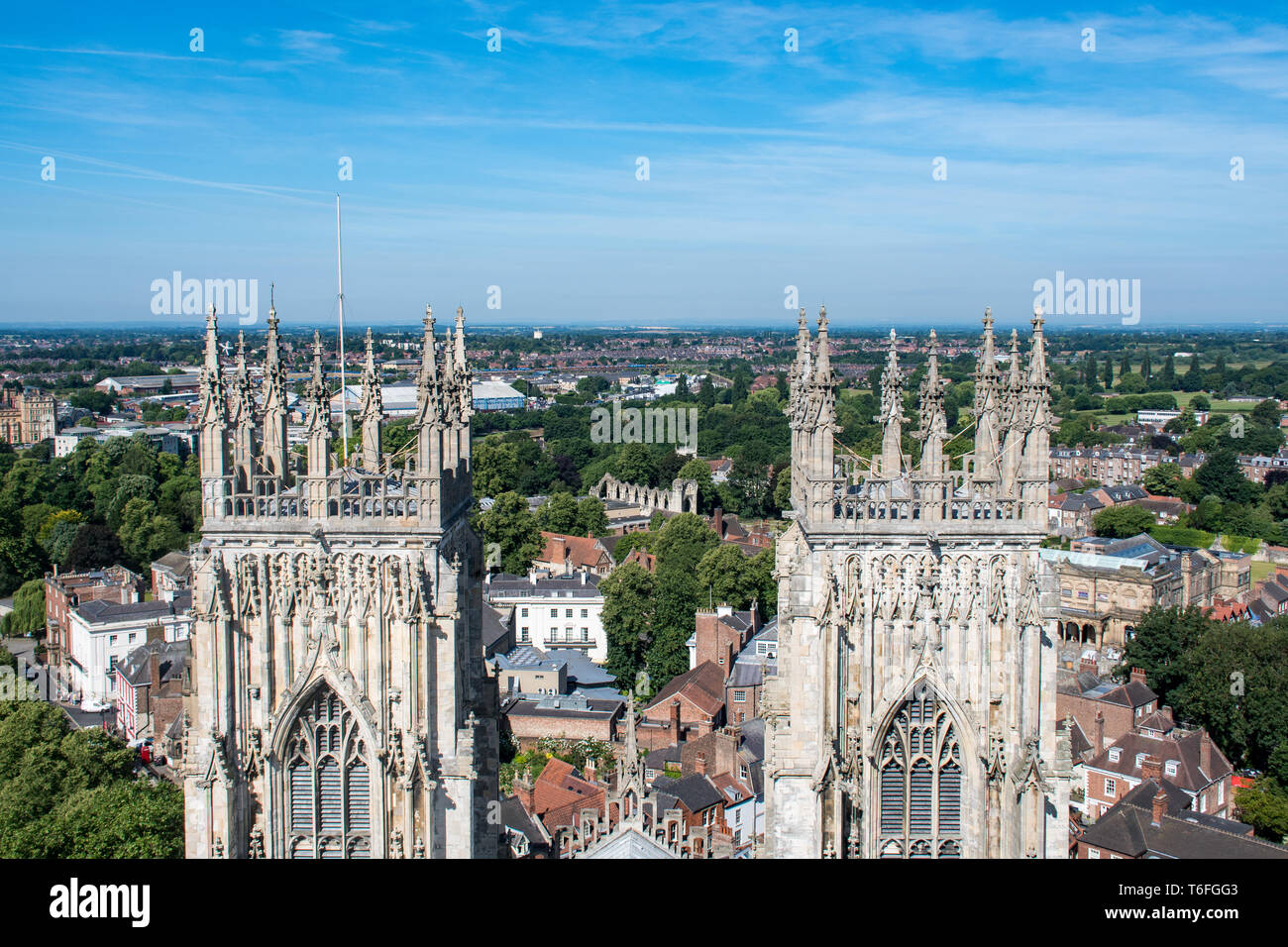 View of Towers of York Minster Uk Stock Photo
