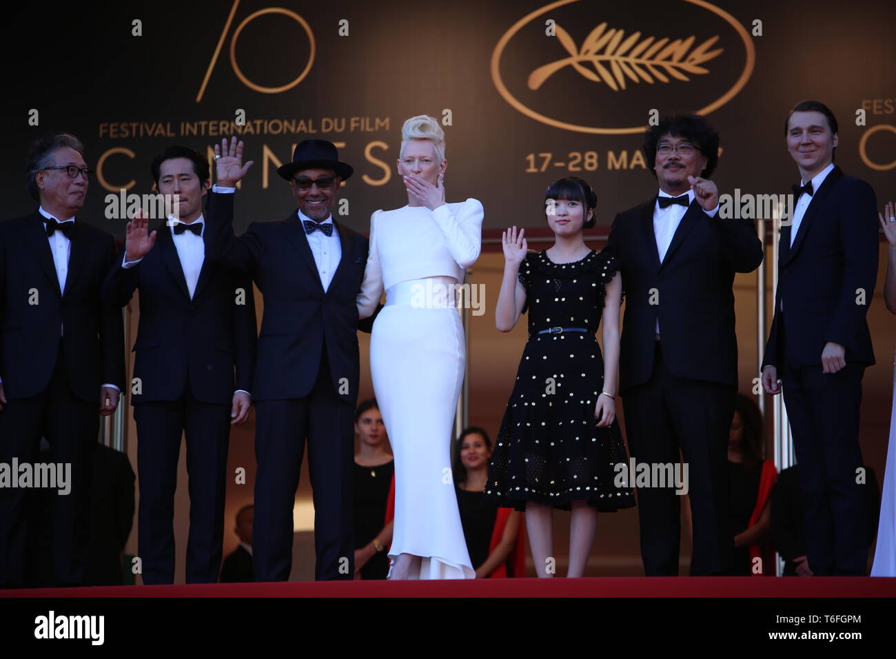 CANNES, FRANCE – MAY 24, 2017: cast members attend the 'Okja' screening at the 70th Cannes Film Festival (Photo: Mickael Chavet) Stock Photo