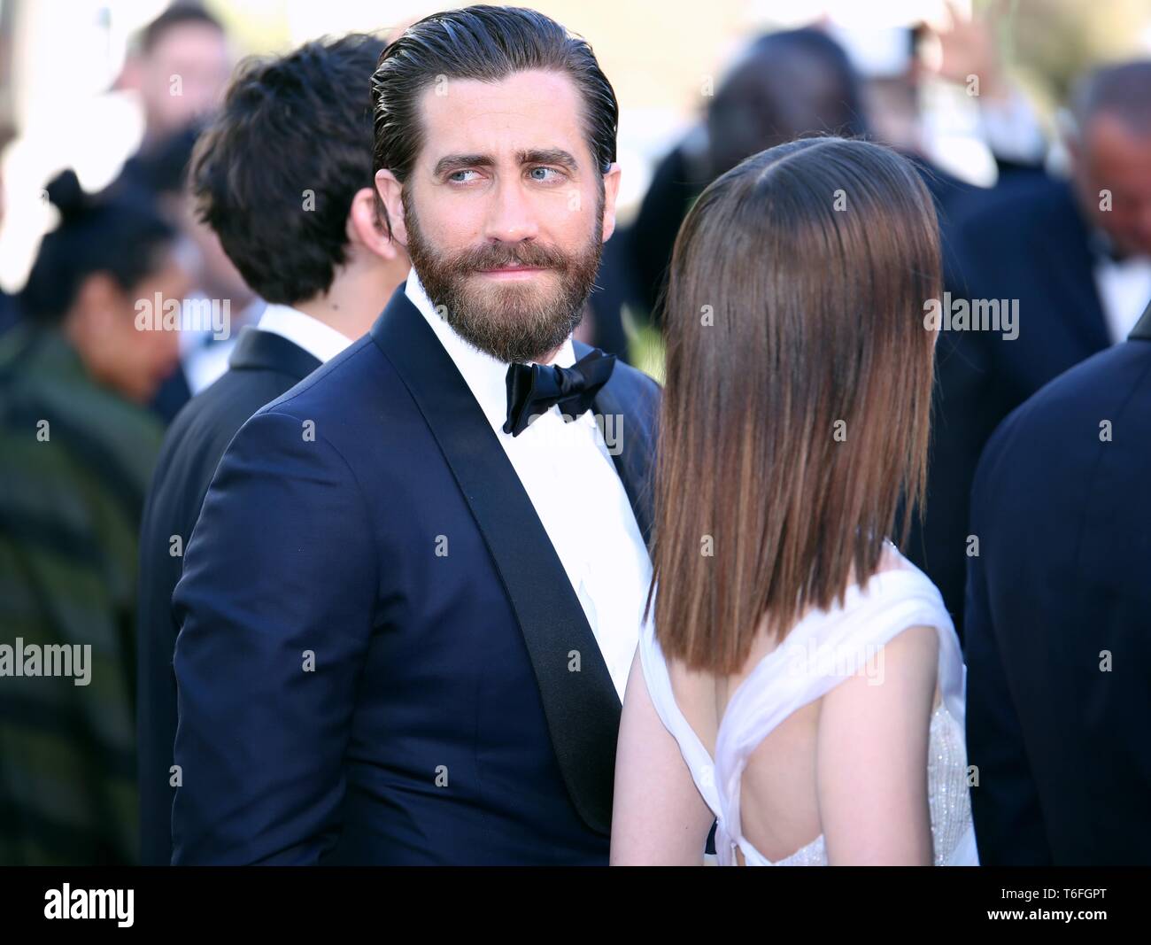 CANNES, FRANCE – MAY 24, 2017: Jake Gyllenhaal attends the 'Okja' screening at the 70th Cannes Film Festival (Photo: Mickael Chavet) Stock Photo