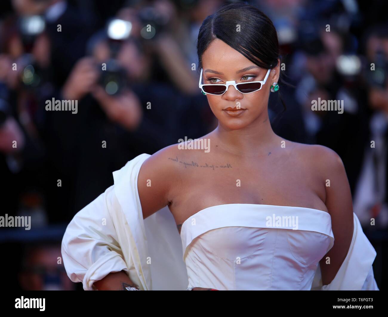 CANNES, FRANCE – MAY 24, 2017: Rihanna attends the 'Okja' screening at the 70th Cannes Film Festival (Photo: Mickael Chavet) Stock Photo