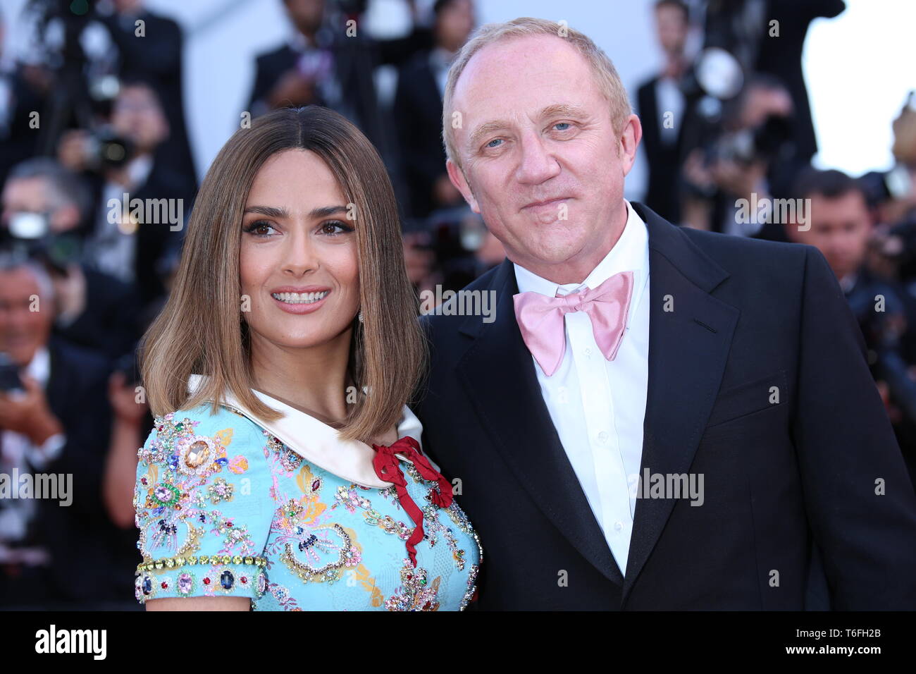 CANNES, FRANCE – MAY 24, 2017: Salma Hayek and Francois-Henri Pinault attend 'The Beguiled' screening in Cannes (Photo: Mickael Chavet) Stock Photo
