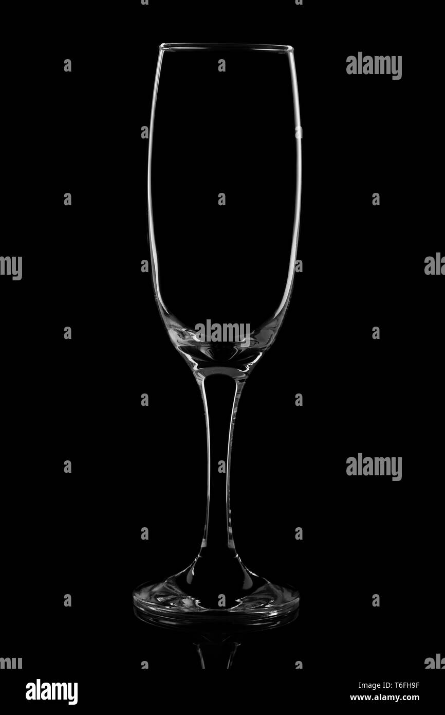 Champagne glass on black Stock Photo