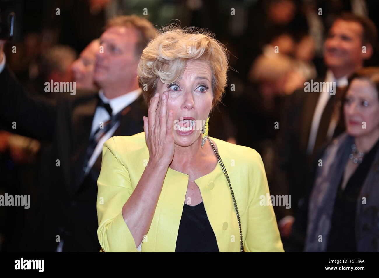 CANNES, FRANCE – MAY 21, 2017: Emma Thompson attends 'The Meyerowitz Stories' screening at the 70th Cannes Film Festival (Photo: Mickael Chavet) Stock Photo