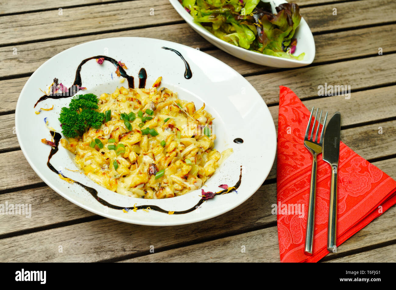 Cheese spaetzle Stock Photo
