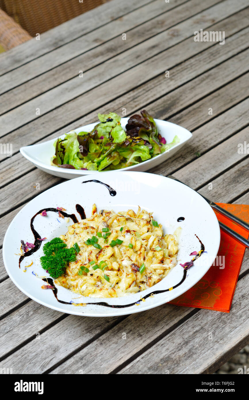 Cheese spaetzle Stock Photo