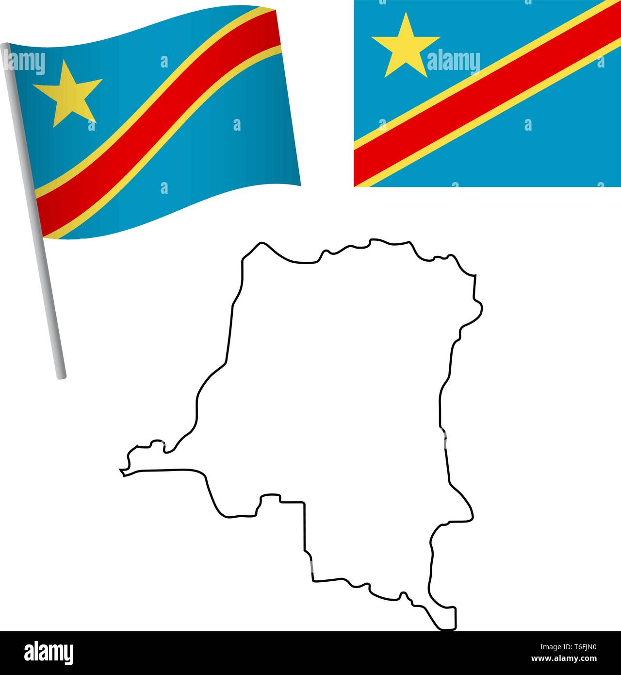 Flag of congo republic Stock Vector Images - Alamy