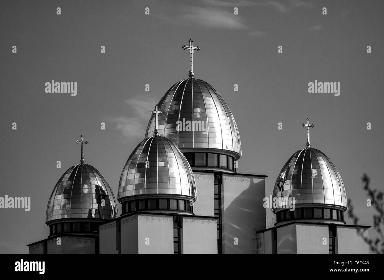 Golden domes of church in Ukraine Stock Photo