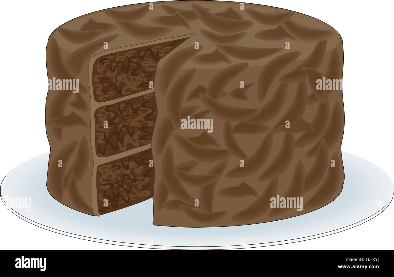 Chocolate Cake Vector Illustration Stock Vector
