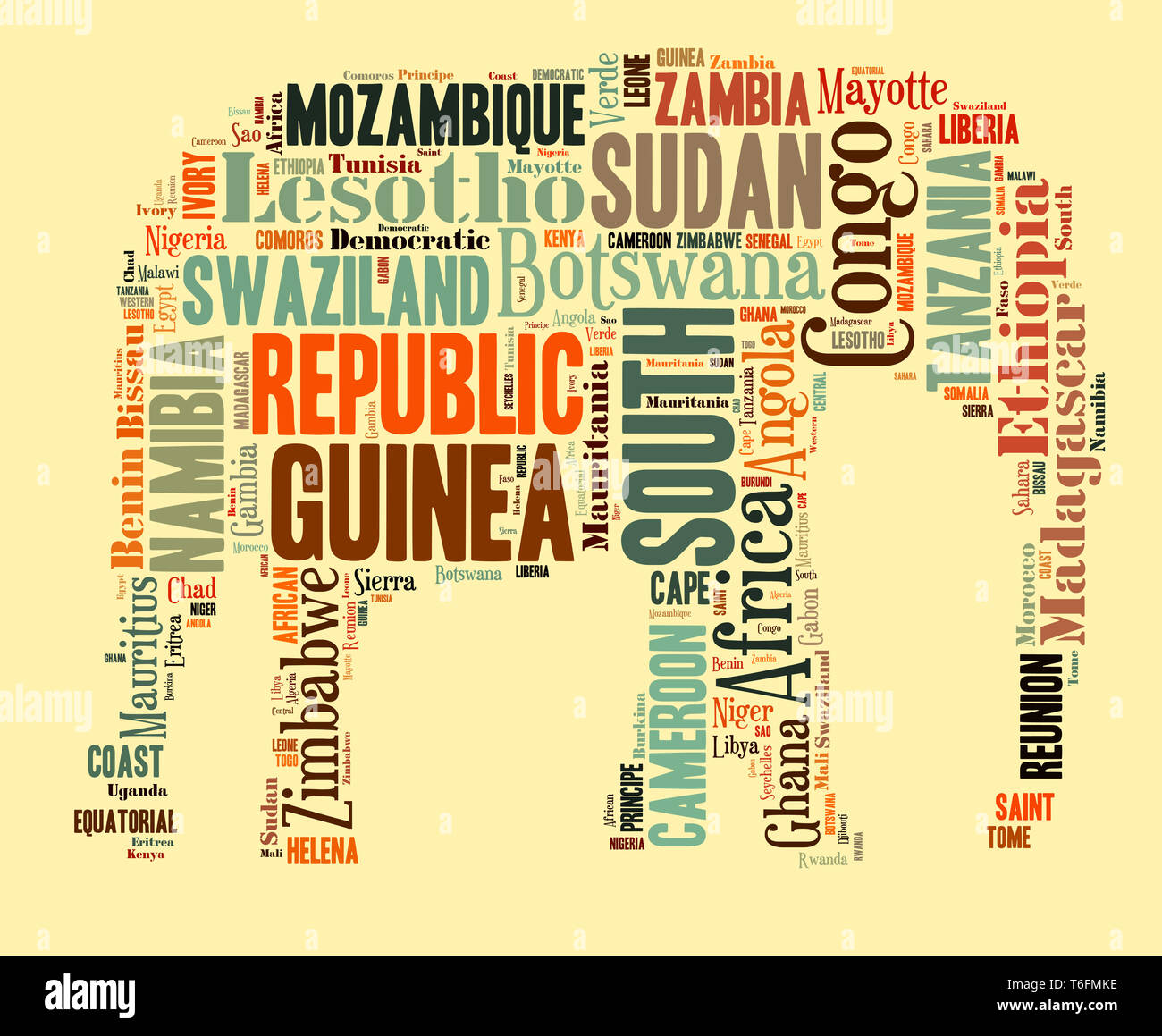 The shape of the african continent hires stock photography and images