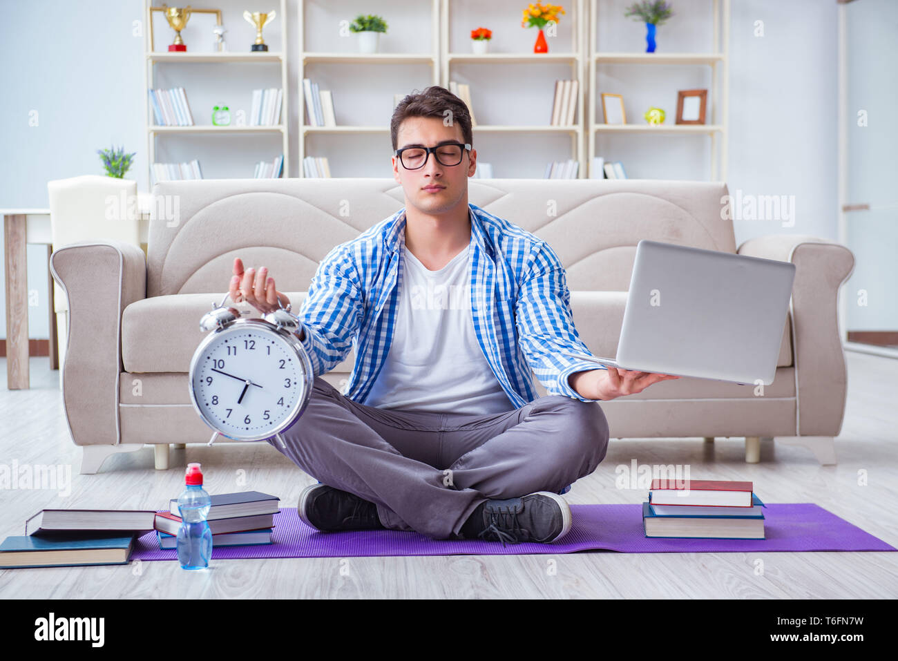 Young student preparing for university exams Stock Photo