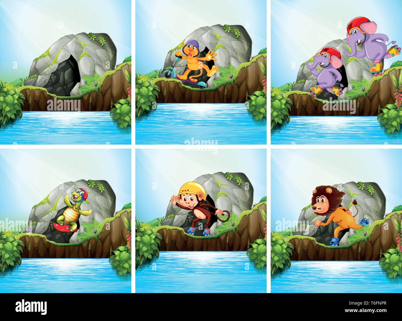 Set of animal in nature illustration Stock Vector Image & Art - Alamy