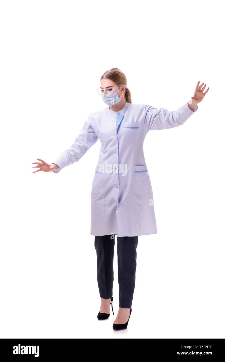 Young woman doctor isolated on white background Stock Photo - Alamy