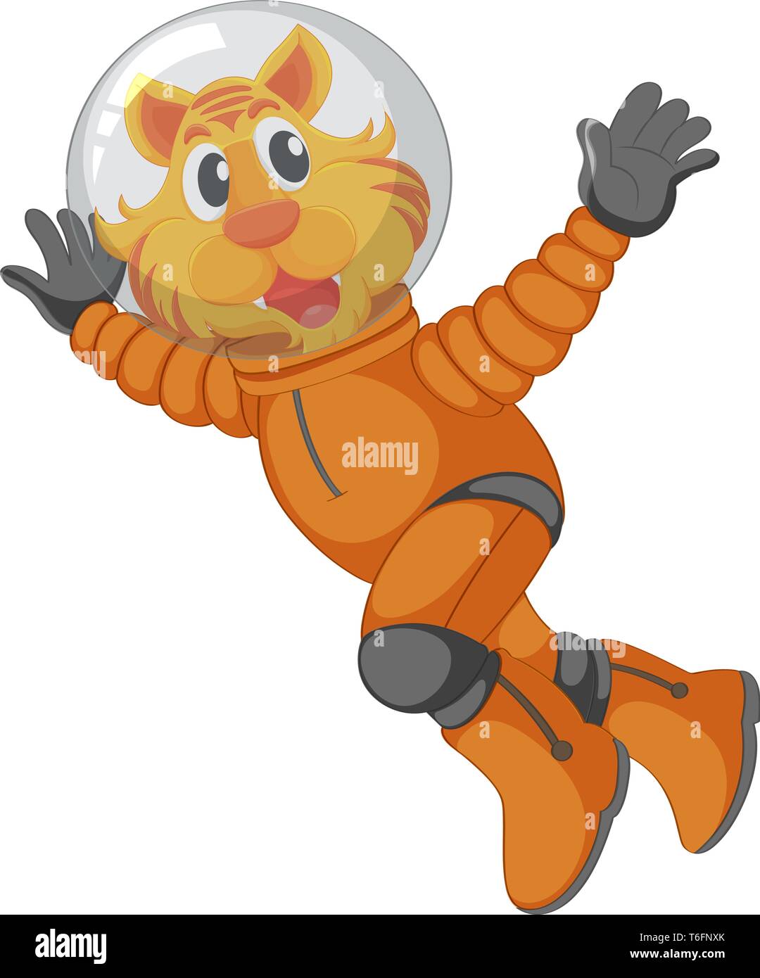 A tiger astronaut character illustration Stock Vector