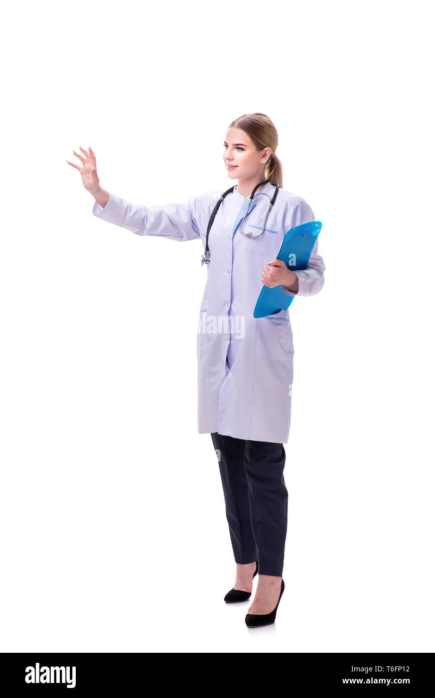 Young woman doctor isolated on white background Stock Photo - Alamy