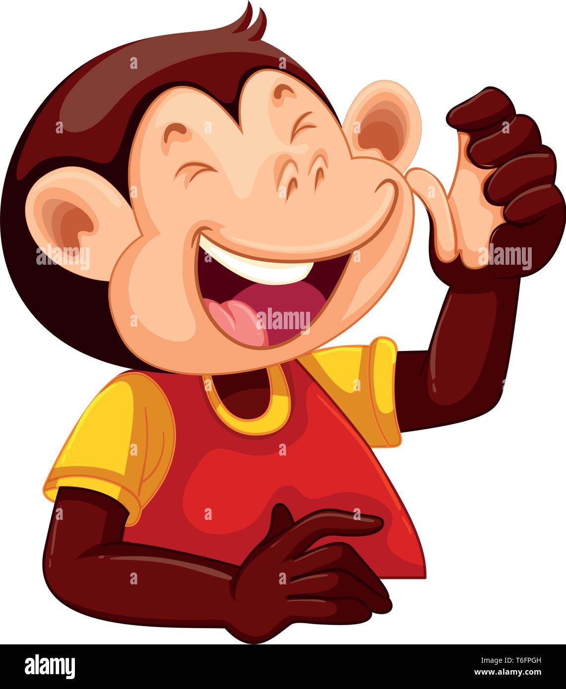 A happy monkey character illustration Stock Vector