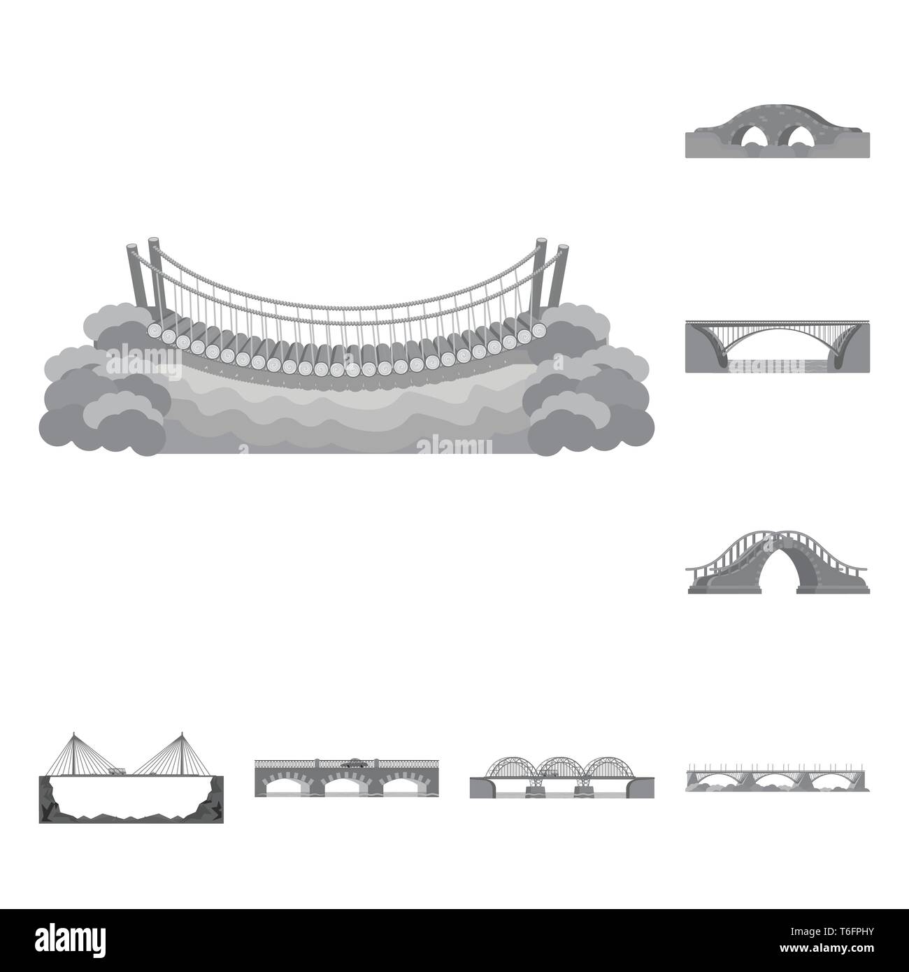 Vector design of design and construct icon. Set of design and bridge ...