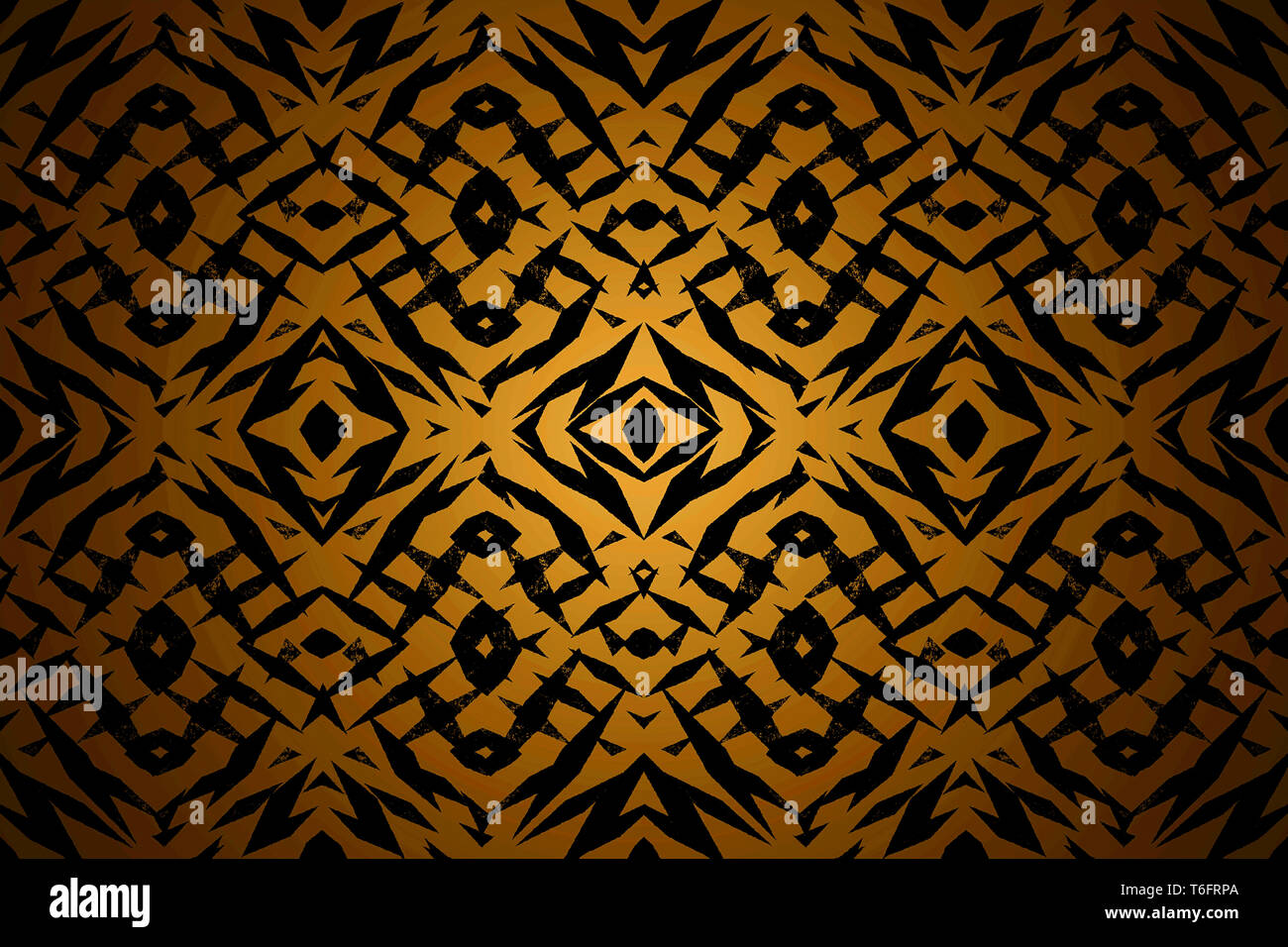 Yellow tribal shapes pattern Stock Photo - Alamy