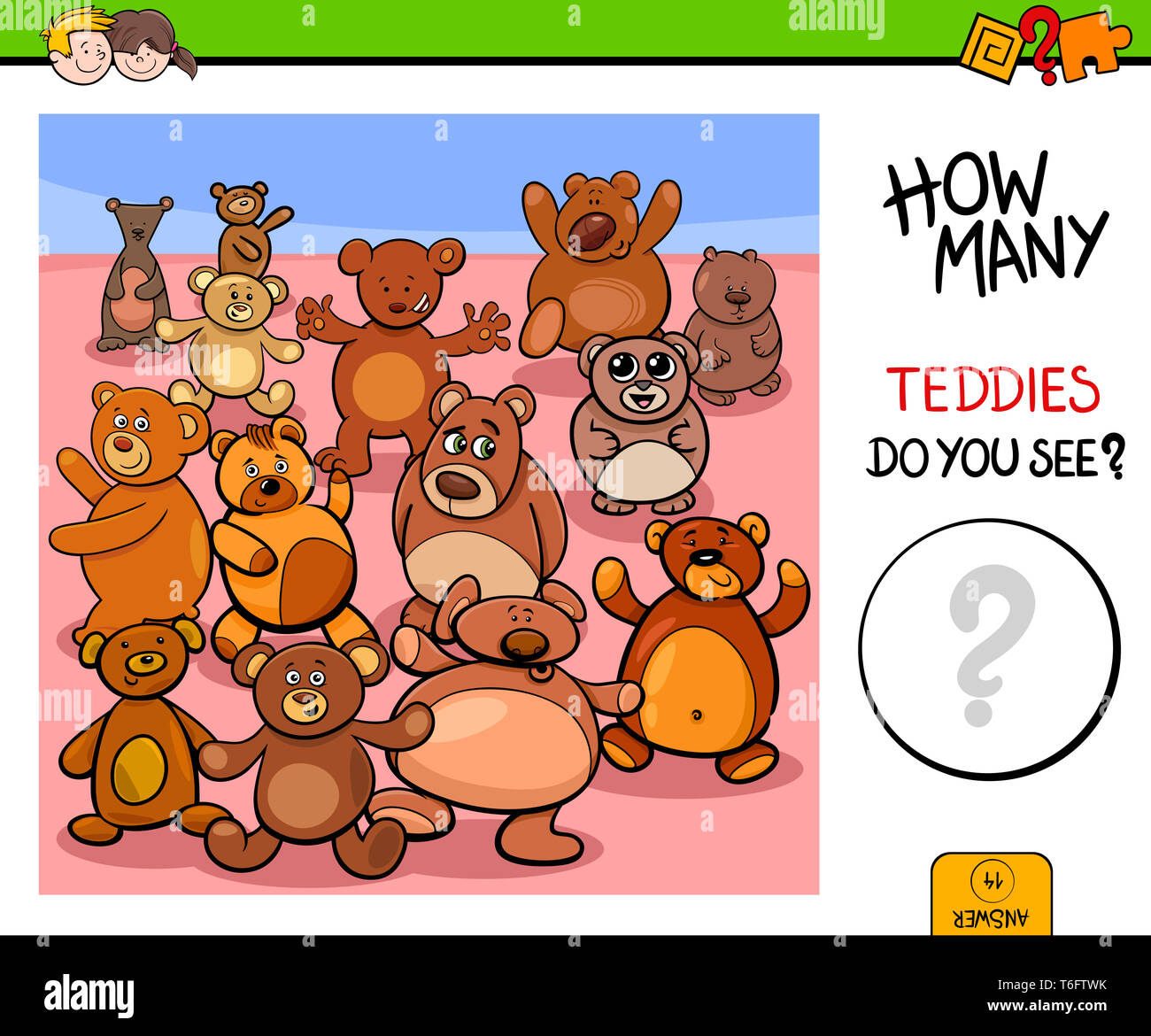 counting teddy bears educational game Stock Photo Alamy