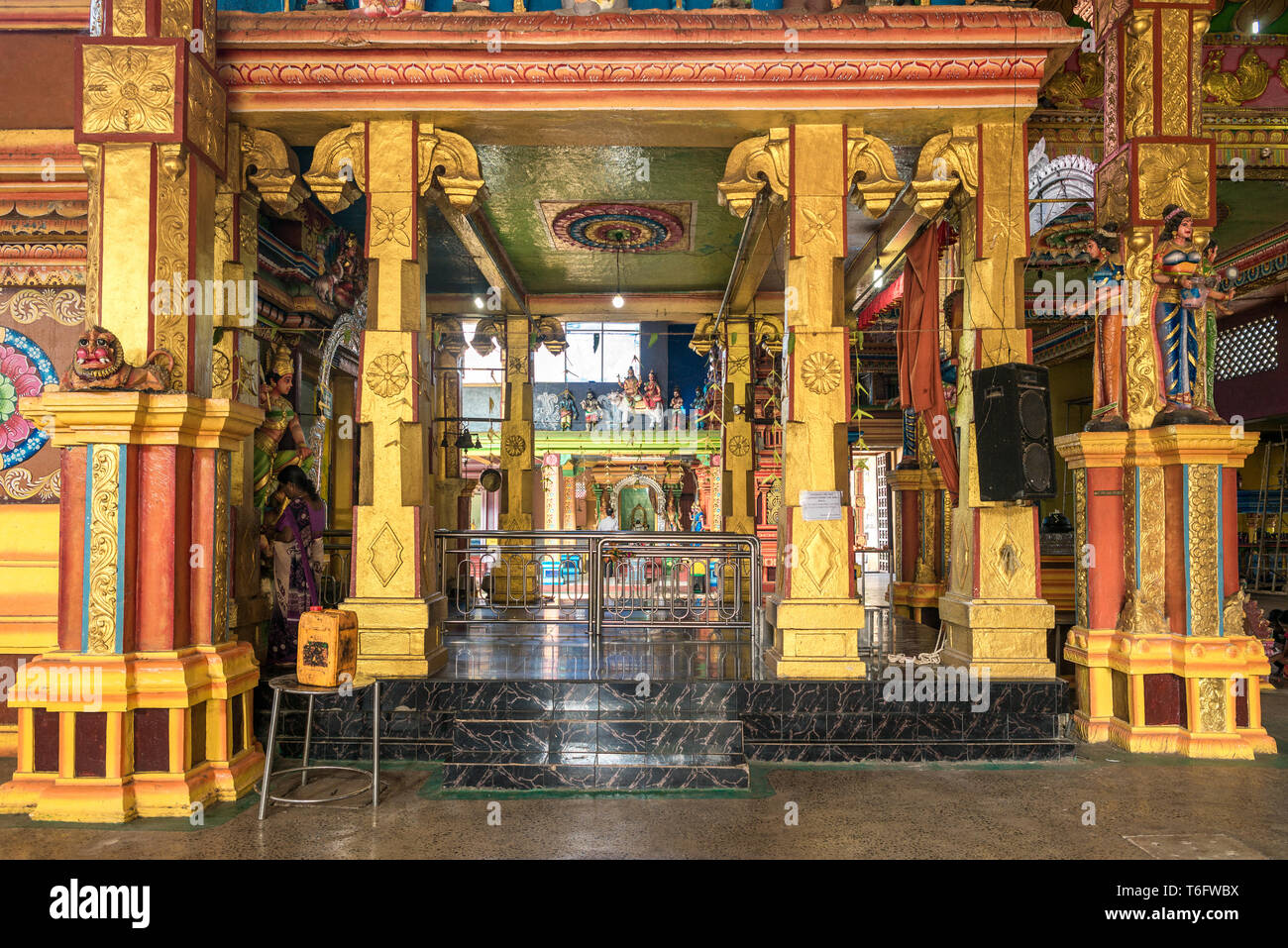 Temple Art in Matale. The Sri Muthumariamman Temple Stock Photo