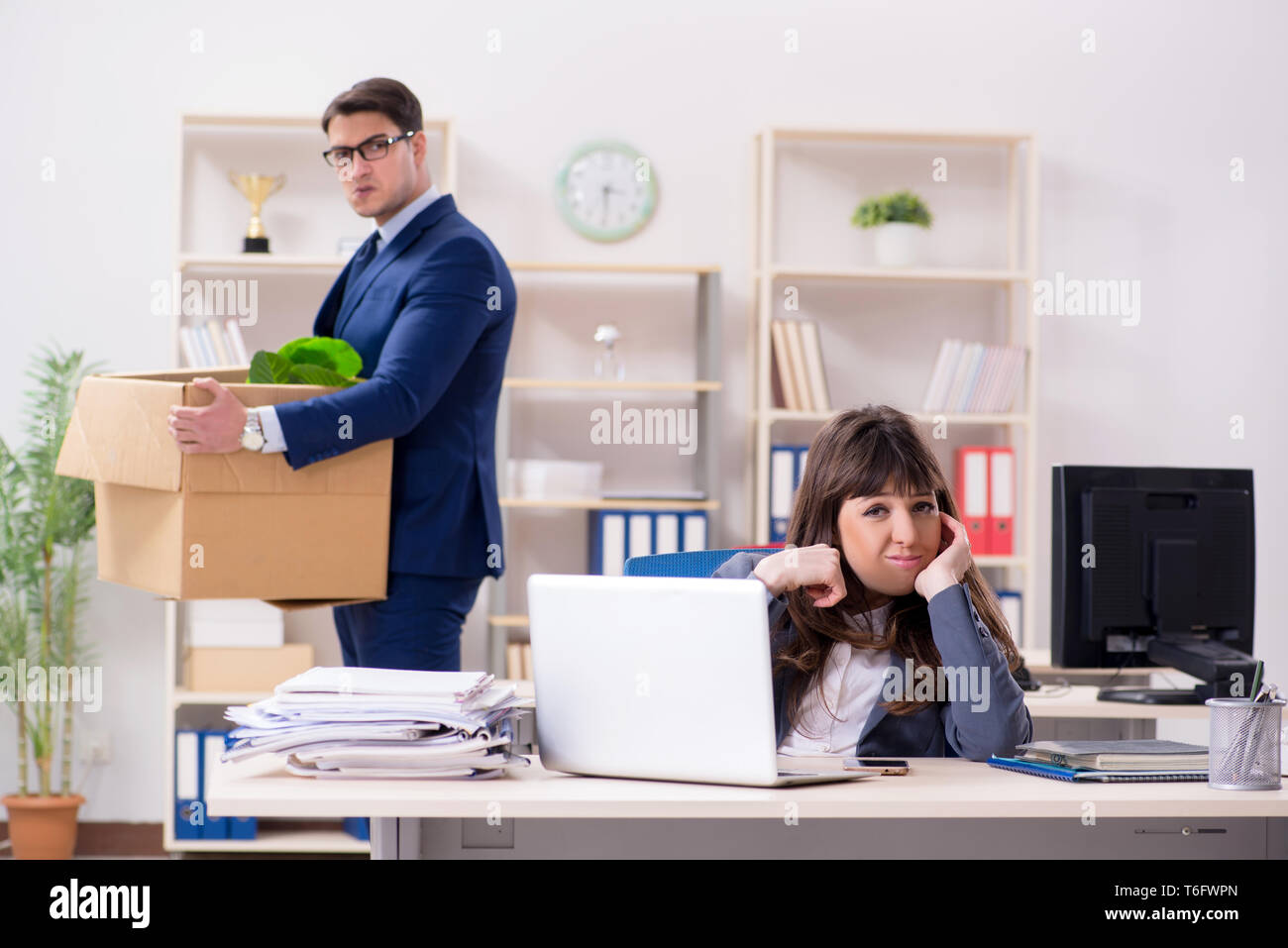 Person being fired from his work Stock Photo