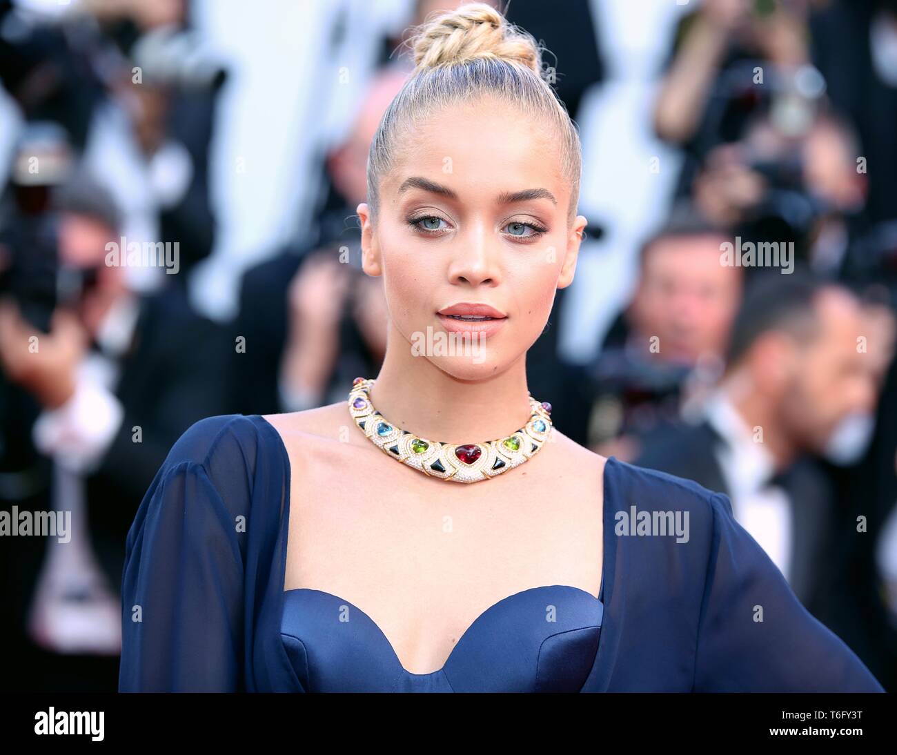 CANNES, FRANCE – MAY 22, 2017: Jasmine Sanders attends 'The Killing of a Sacred Deer' screening at the Cannes Film Festival (Photo: Mickael Chavet) Stock Photo