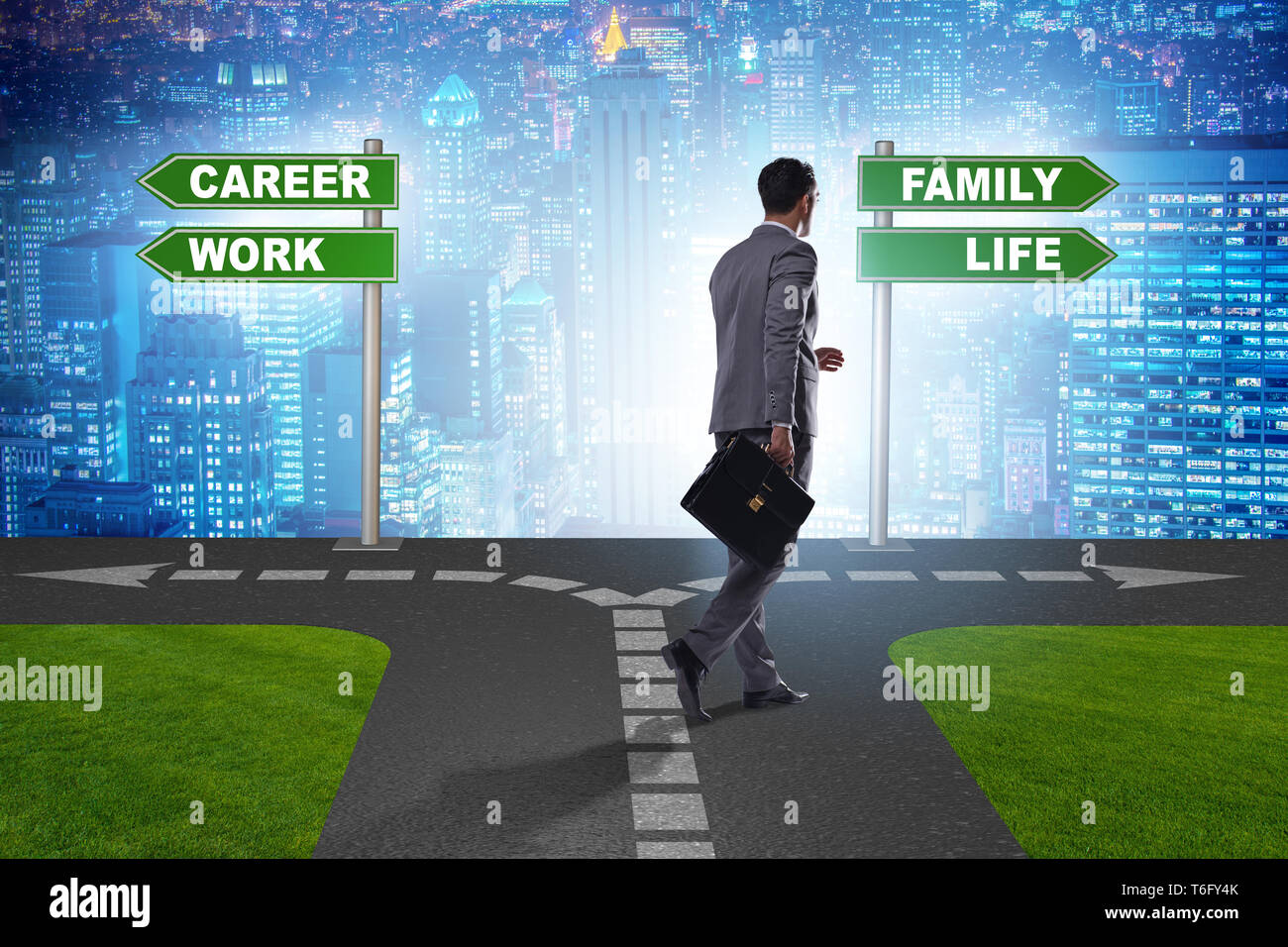 Work life or home balance business concept Stock Photo - Alamy