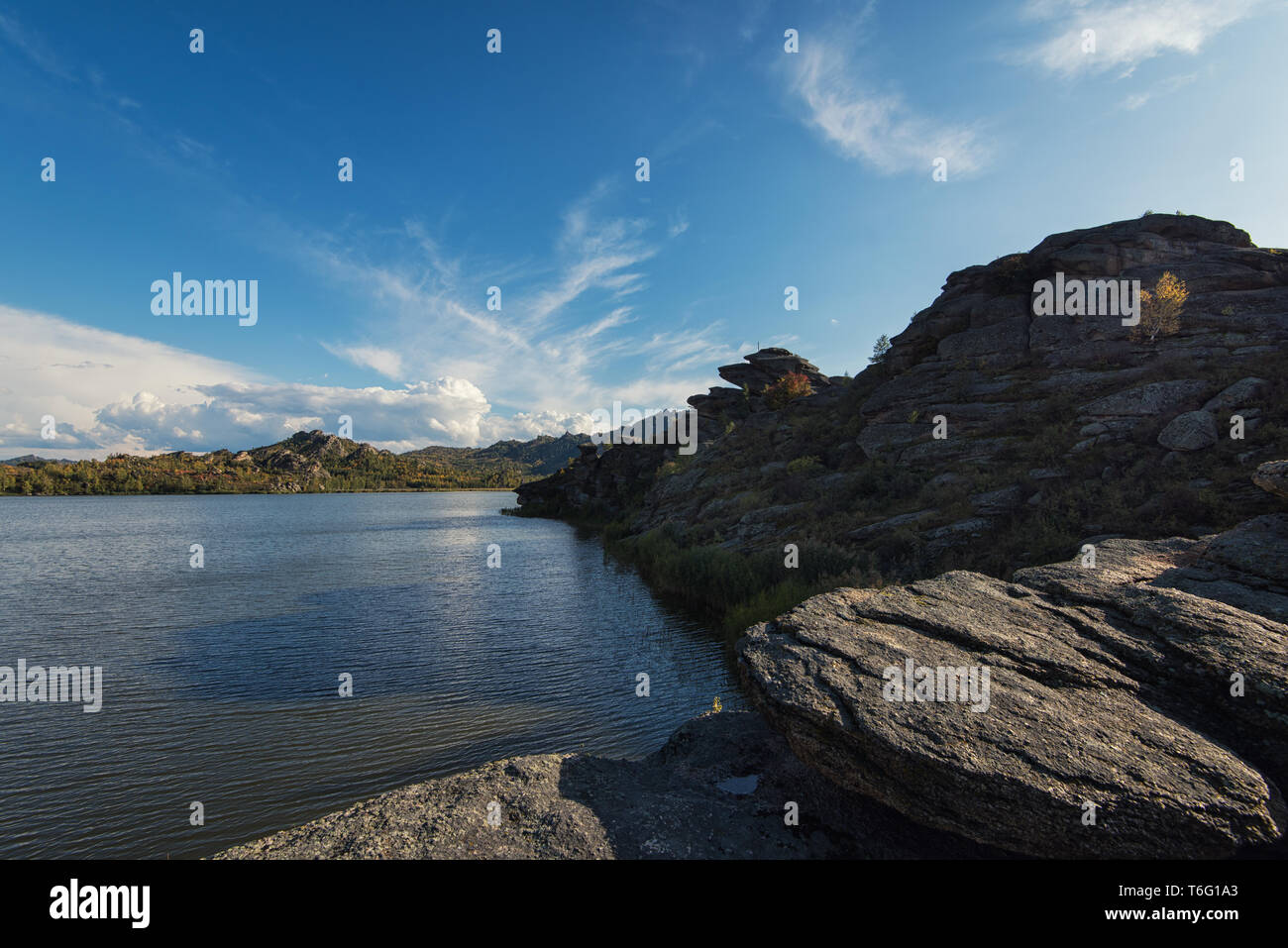 Beauty view on Kolyvan lake Stock Photo