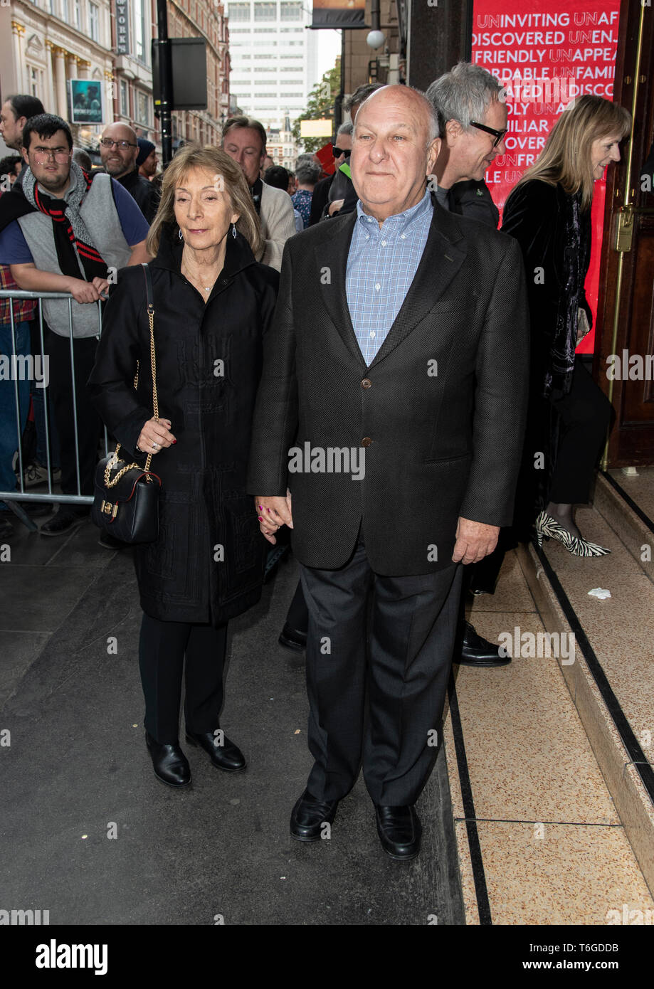 London, UK.  Harvey Goldsmith at  the ‘Man of La Mancha’ opening night at the London Coliseum on April 30, 2019 in London, United Kingdom. Ref: LMK386-J4825-010519 Gary Mitchell/Landmark Media WWW.LMKMEDIA.COM Stock Photo