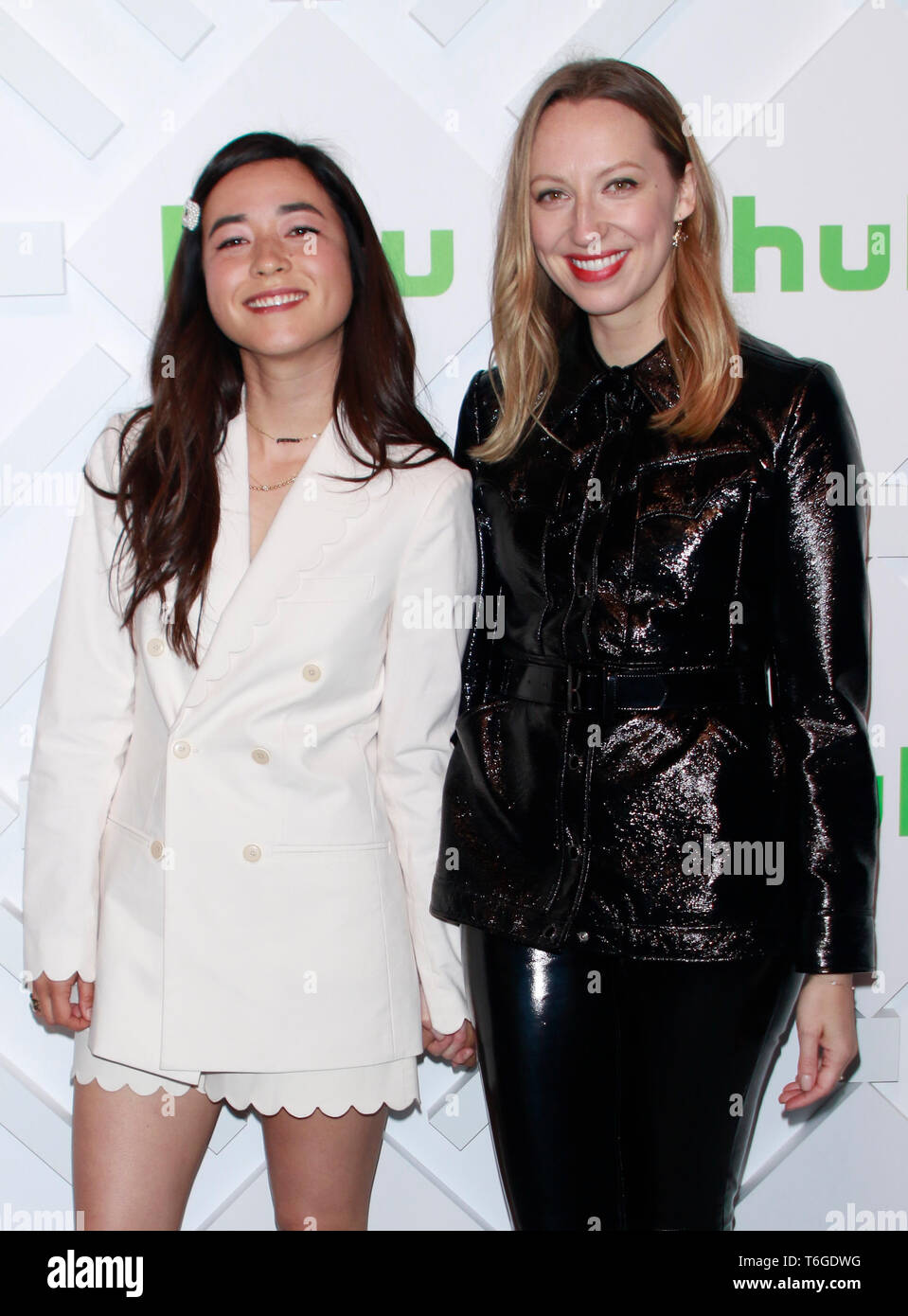 New York, NY, USA. 1st May, 2019. Maya Erskine and Anna Knokle at the Hulu 2019 Upfront Presentation at Scarpetta at the James Hotel in New York City on May 1, 2019. Credit: Diego Corredor/Media Punch/Alamy Live News Stock Photo