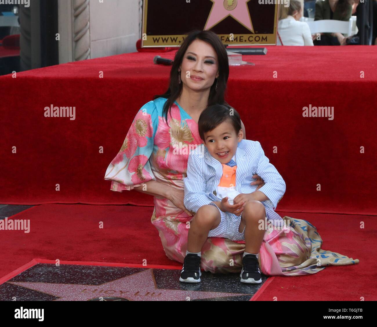 Los Angeles, CA, USA. 1st May, 2019. Lucy Liu, son Rockwell Lloyd Liu