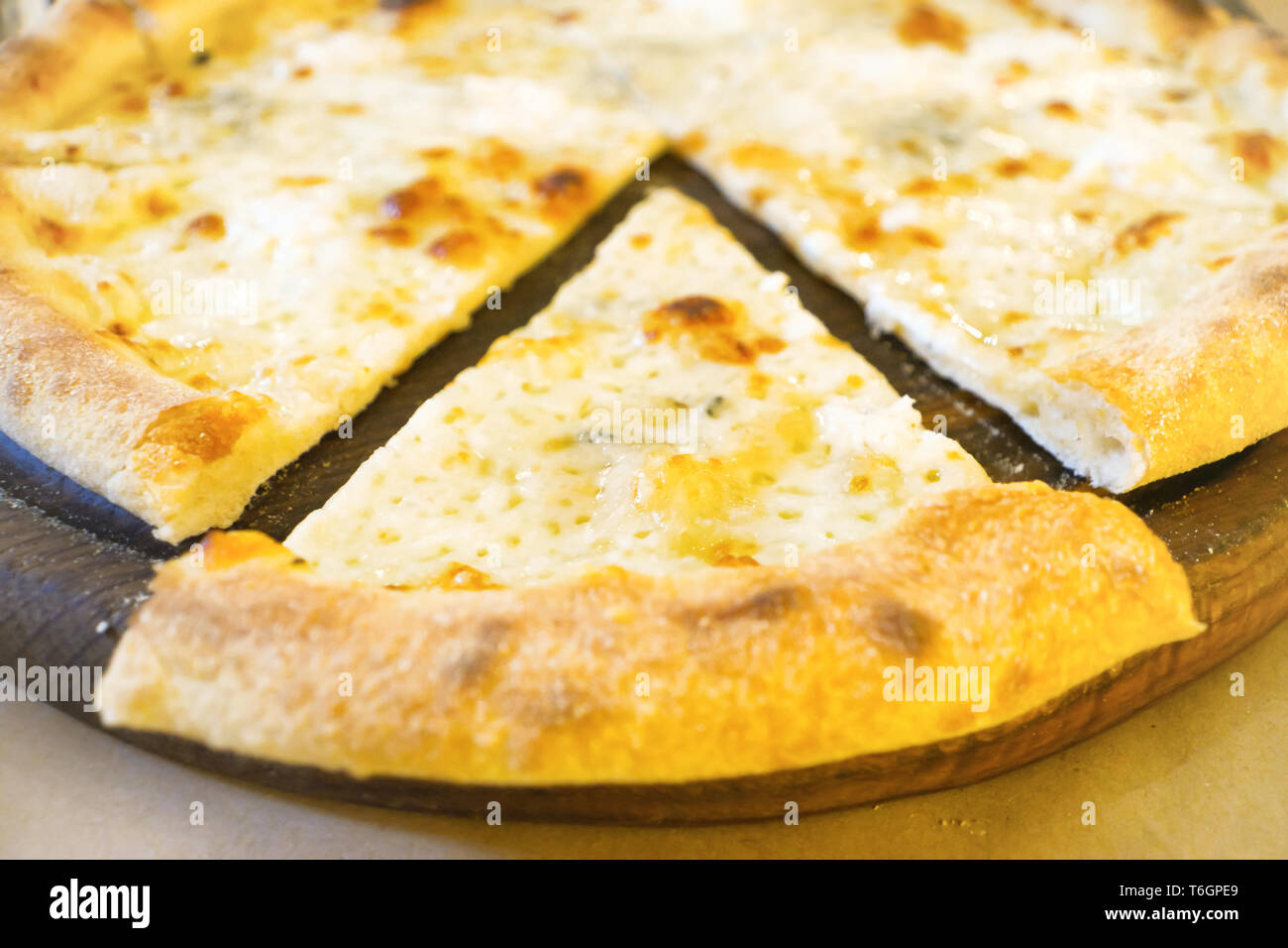 Slice of italian pizza with cheese Stock Photo Alamy