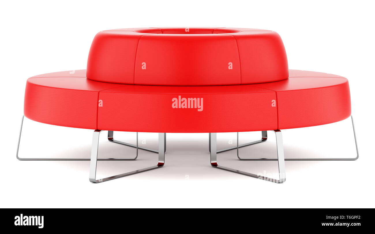 round waiting couch isolated on white background Stock Photo - Alamy