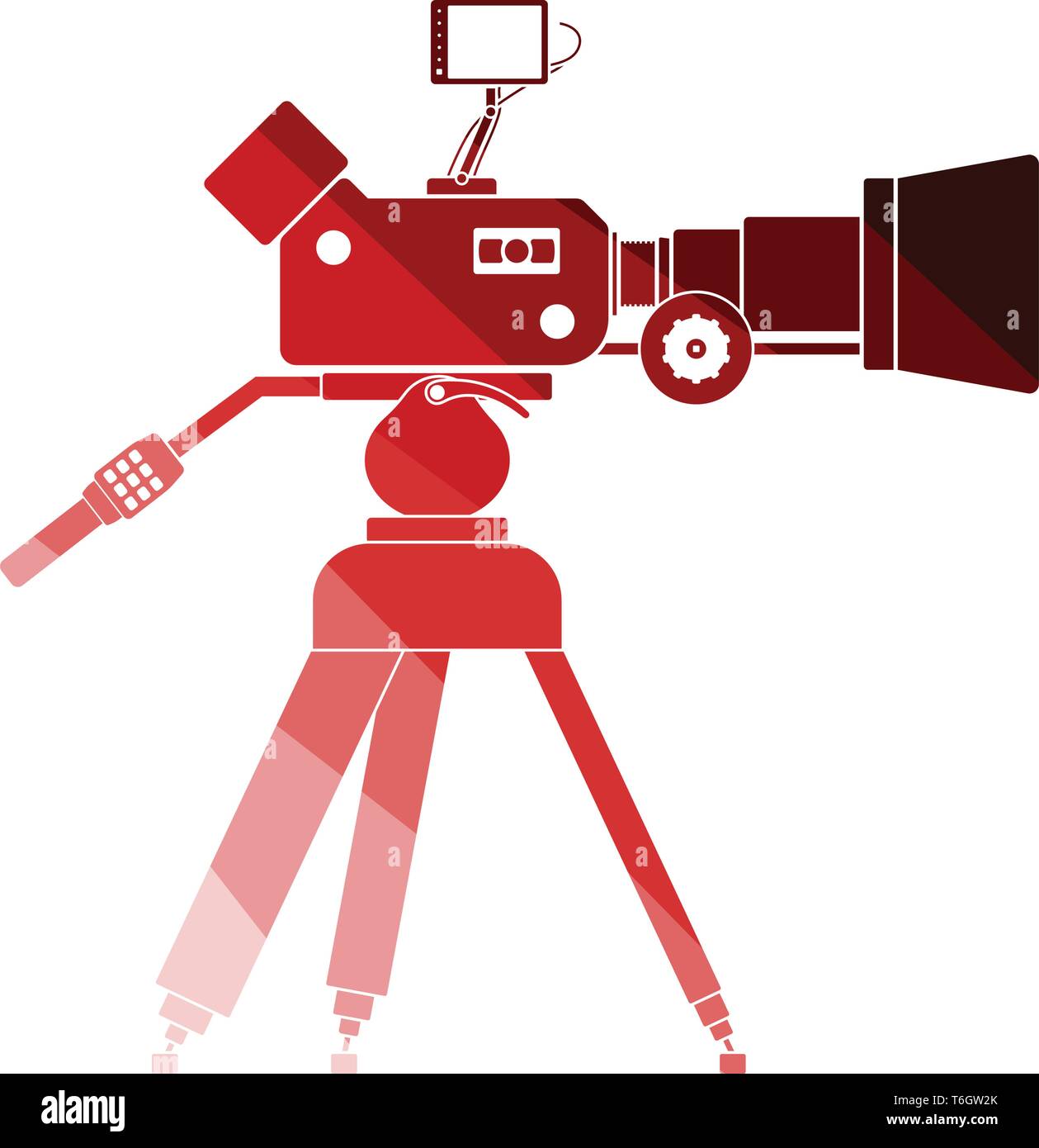 Movie camera icon. Flat color design. Vector illustration Stock Vector ...