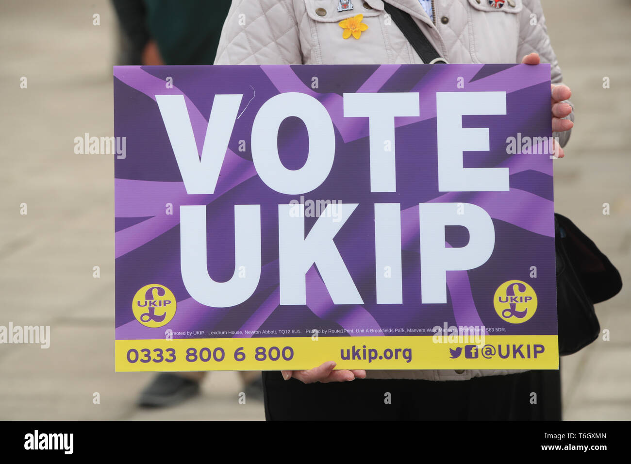 Voters gather ahead of Ukip's EU election campaign and manifesto launch at the Dorman Museum in Middlesbrough. Stock Photo
