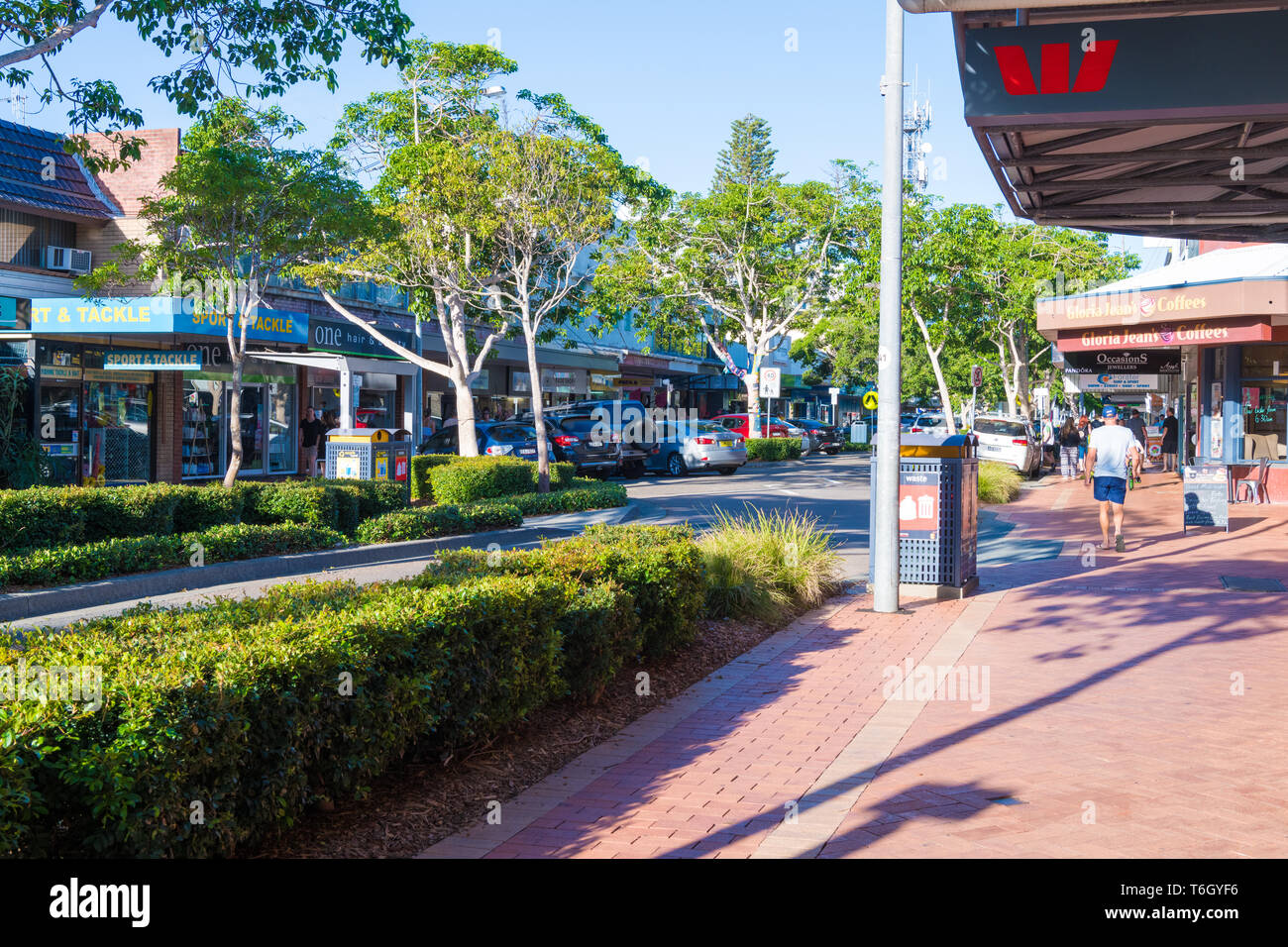 Forster, NSW, AustraliaApril 20, 2019 People enjoying the sunny weather in the city of Forster