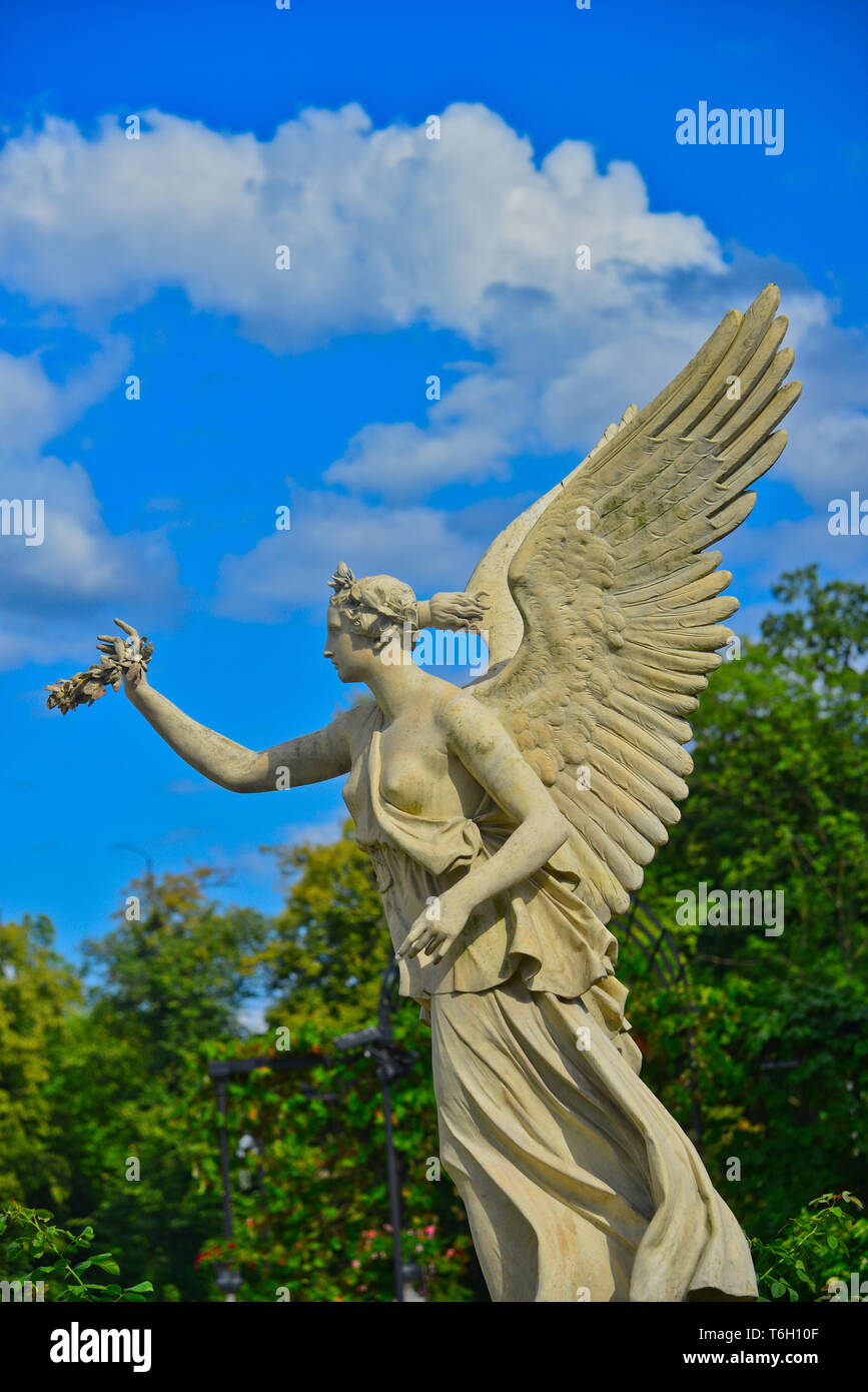Angel in the Palace Garden of Wilanow Palace in Warsaw, Poland Stock Photo