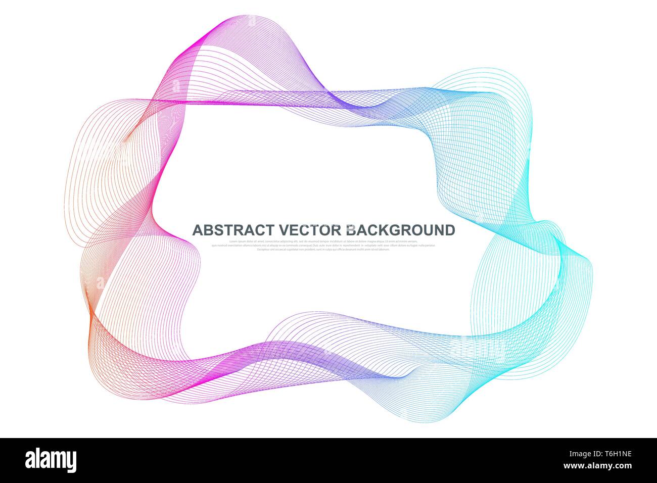 Abstract colorful wave lines background. Circular wireframe mesh logo element. Geometric template for your design brochure, flyer, report, website Stock Vector