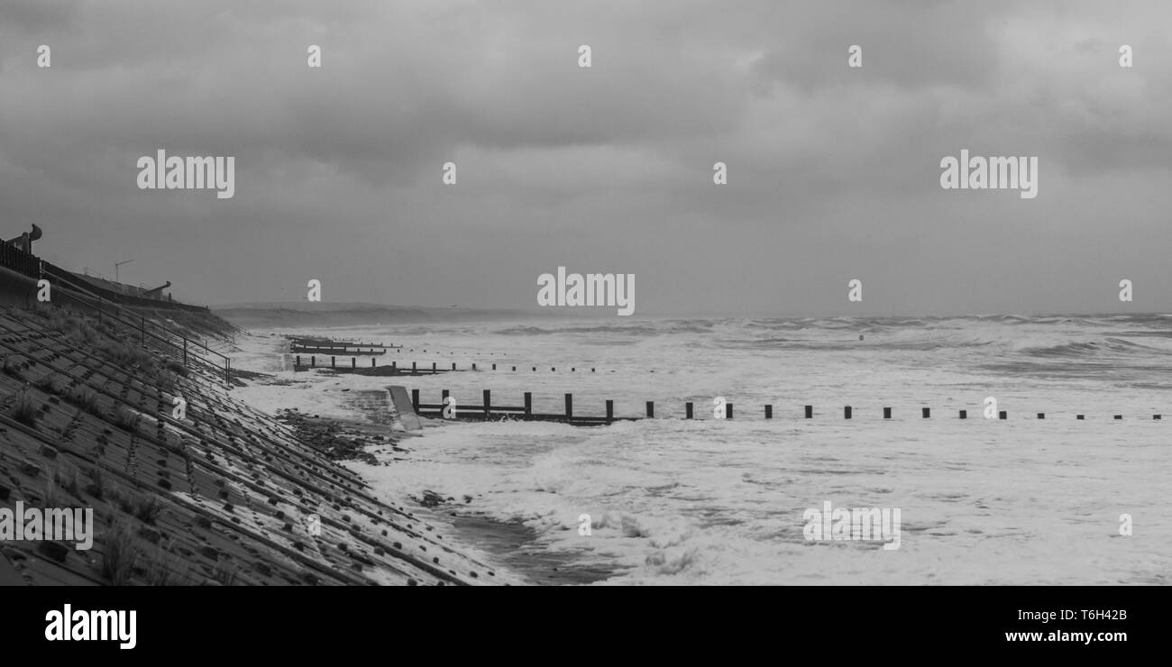 Aberdeen beach during a storm Stock Photo