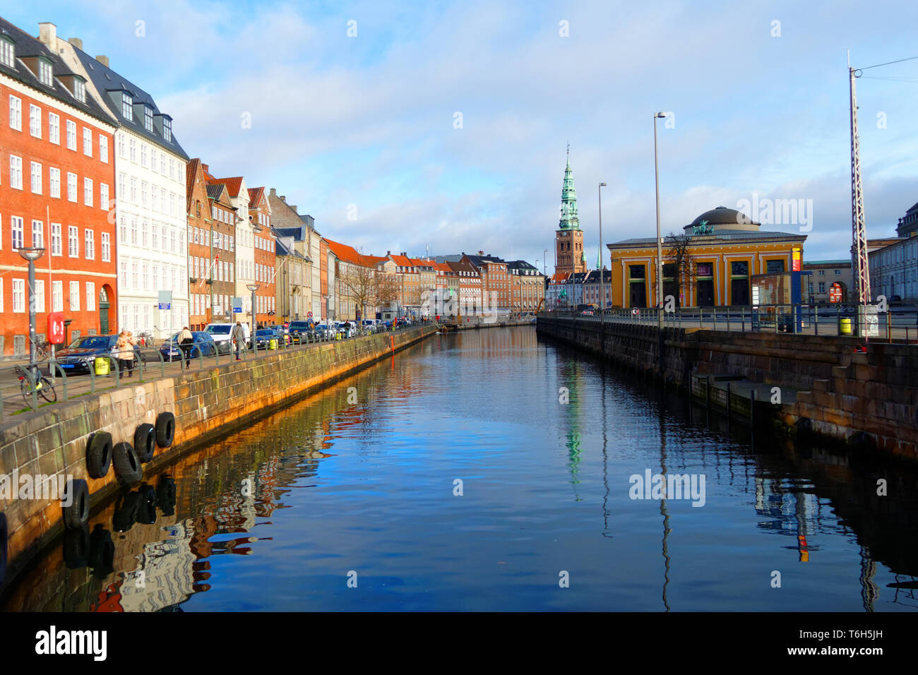 Buildings and canal, Nyhavn, Copenhagen, Denmark, Scandinavia, Europe Stock Photo