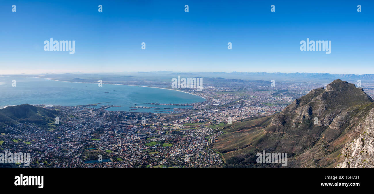 Cape Town panorama taken from the top of Table Mountain Stock Photo - Alamy