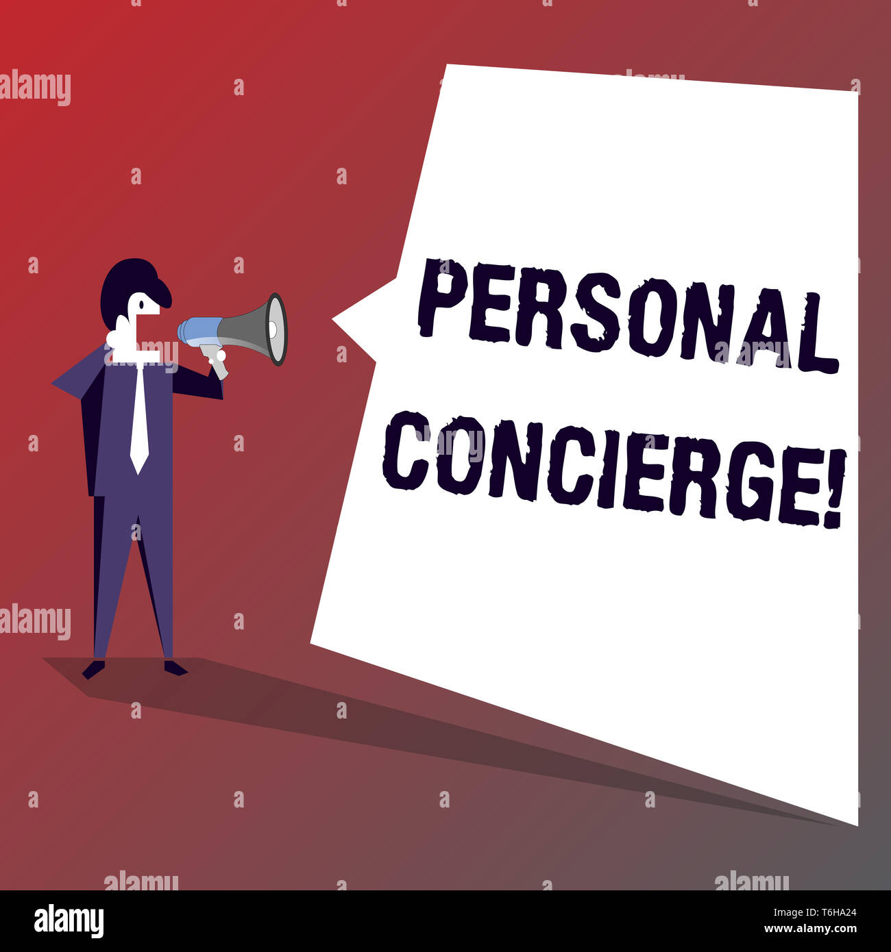 Conceptual Hand Writing Showing Personal Concierge Concept Meaning Someone Who Will Make Arrangements Or Run Errands Businessman Shouting On Megaphon Stock Photo Alamy