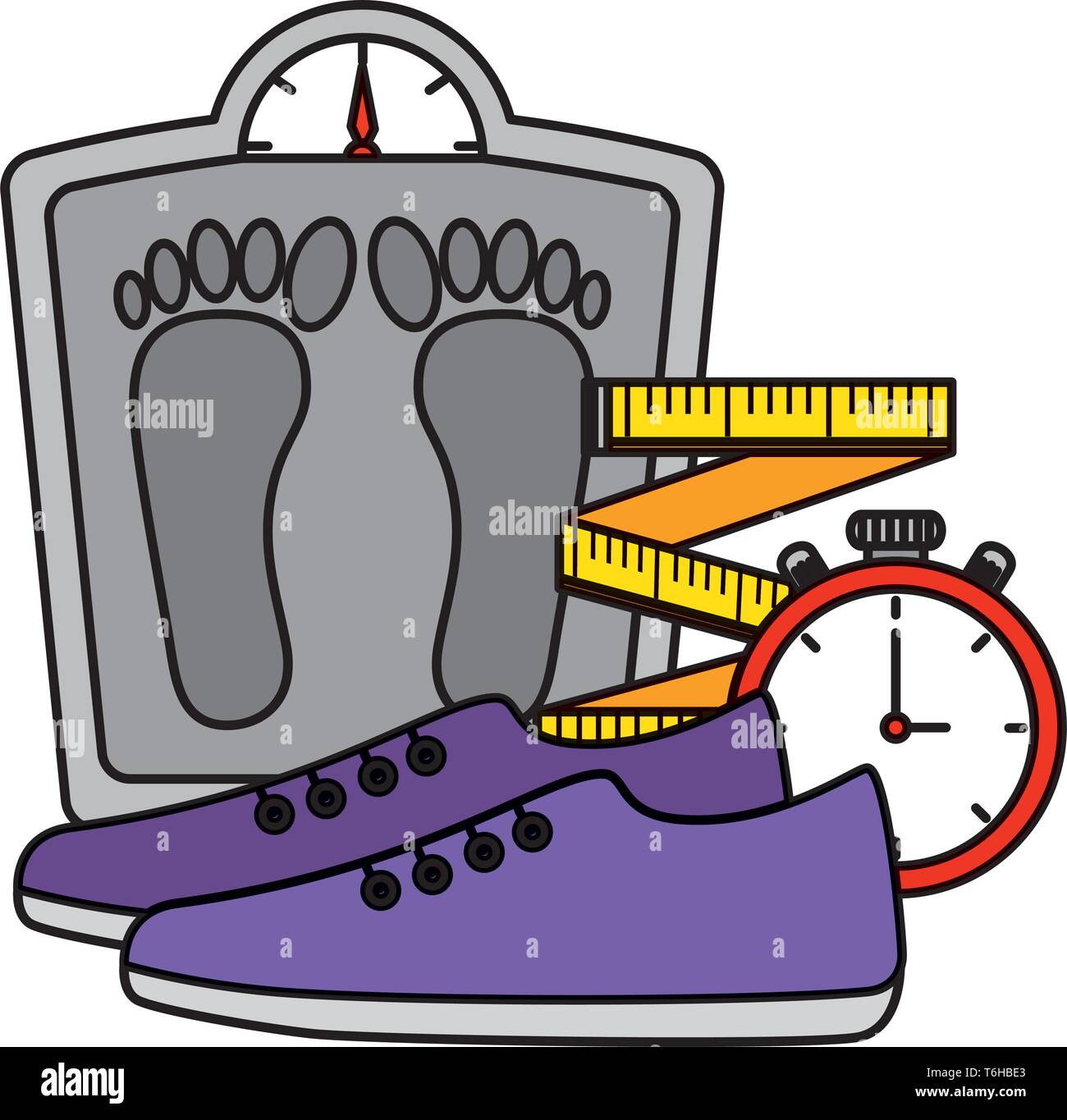 measure weight with healthy icons Stock Vector Image & Art - Alamy