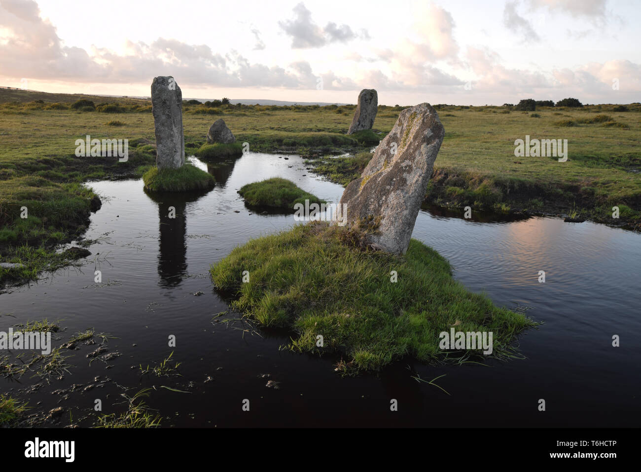 Nine Stones Circle Altarnun Bodmin Moor Stock Photo