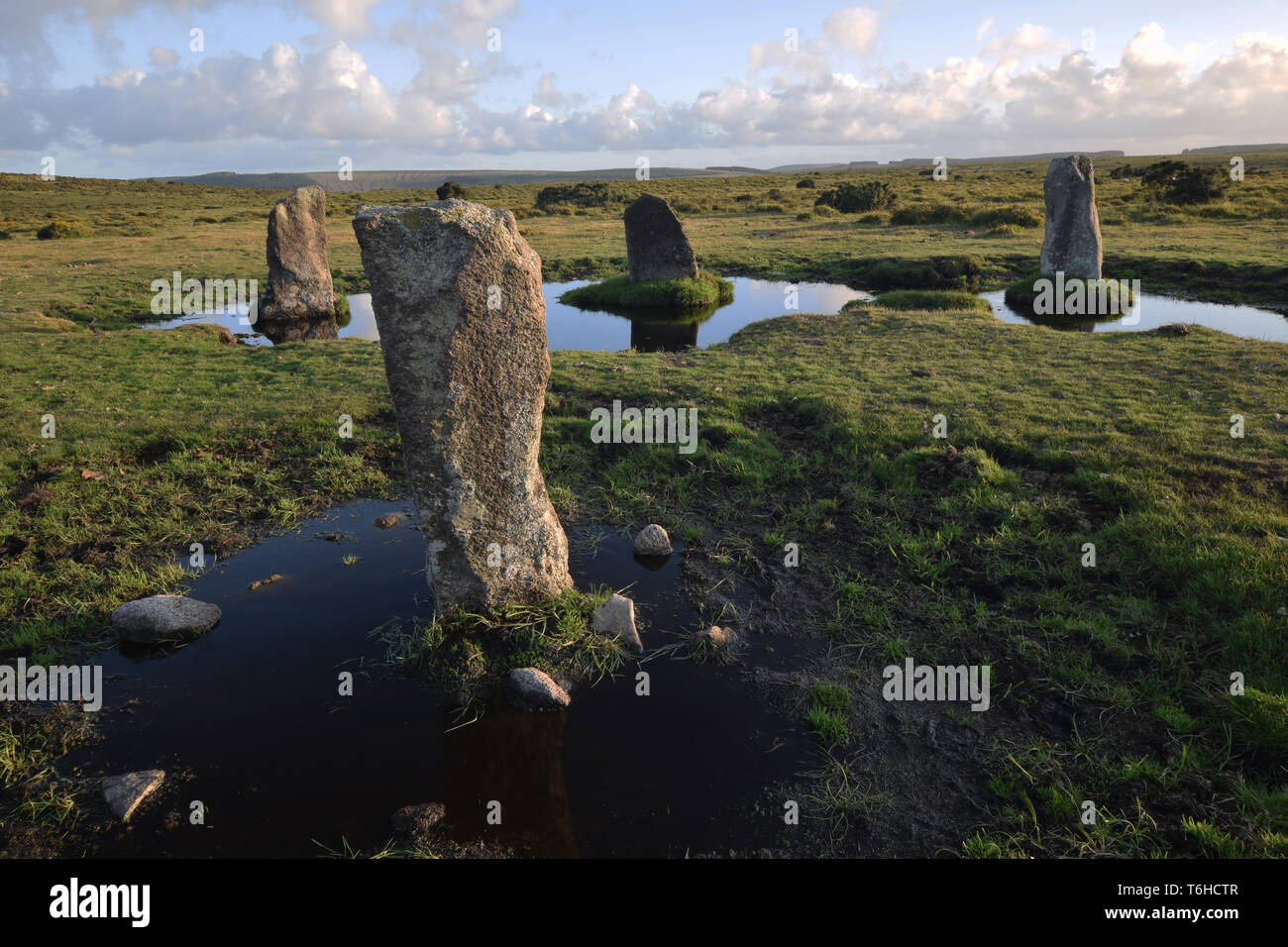 Nine Stones Circle Altarnun Bodmin Moor Stock Photo