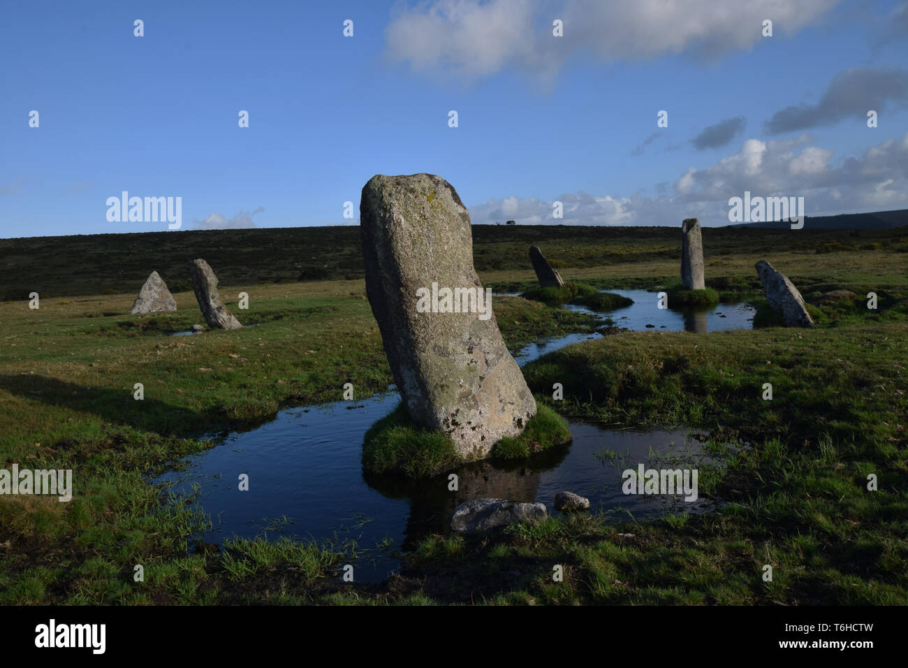 Nine Stones Circle Altarnun Bodmin Moor Stock Photo