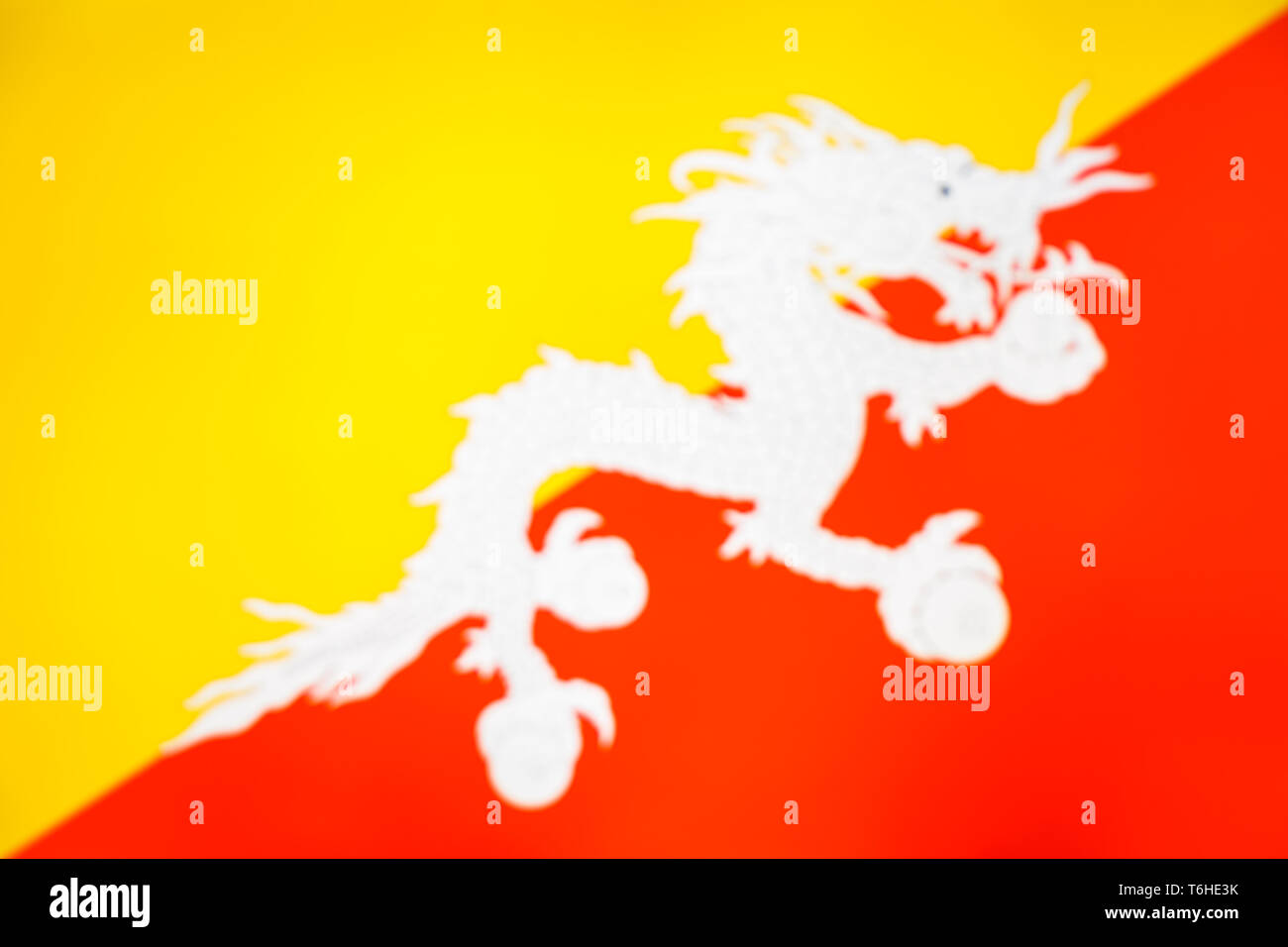 abstract blurred background color of the national flag of Butane ...
