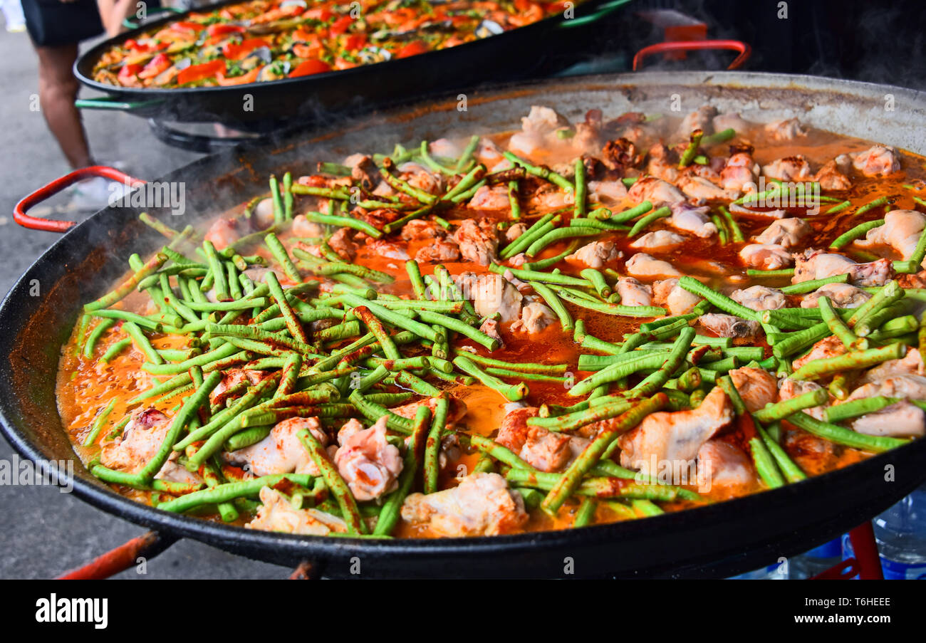 Spanish food prepared in the street restaurant Stock Photo Alamy