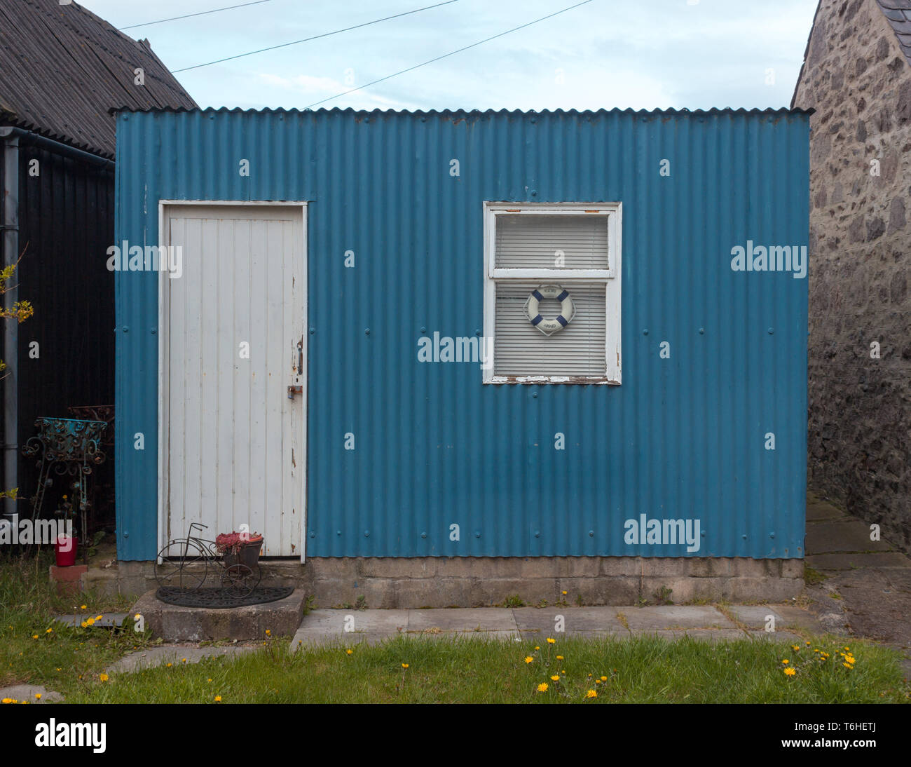 Little Blue House Stock Photo