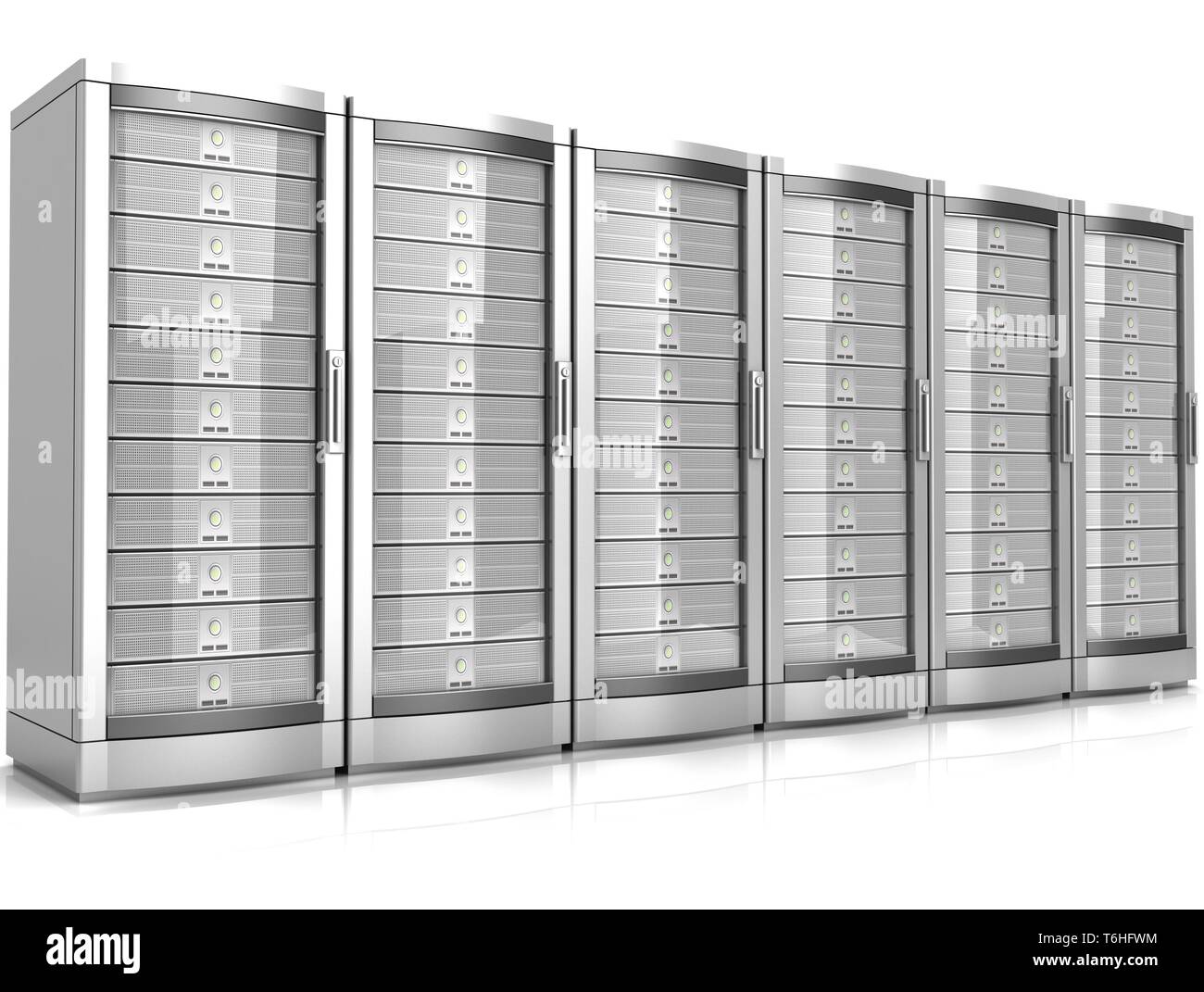 network workstation servers 3d illustration isolated on white ...
